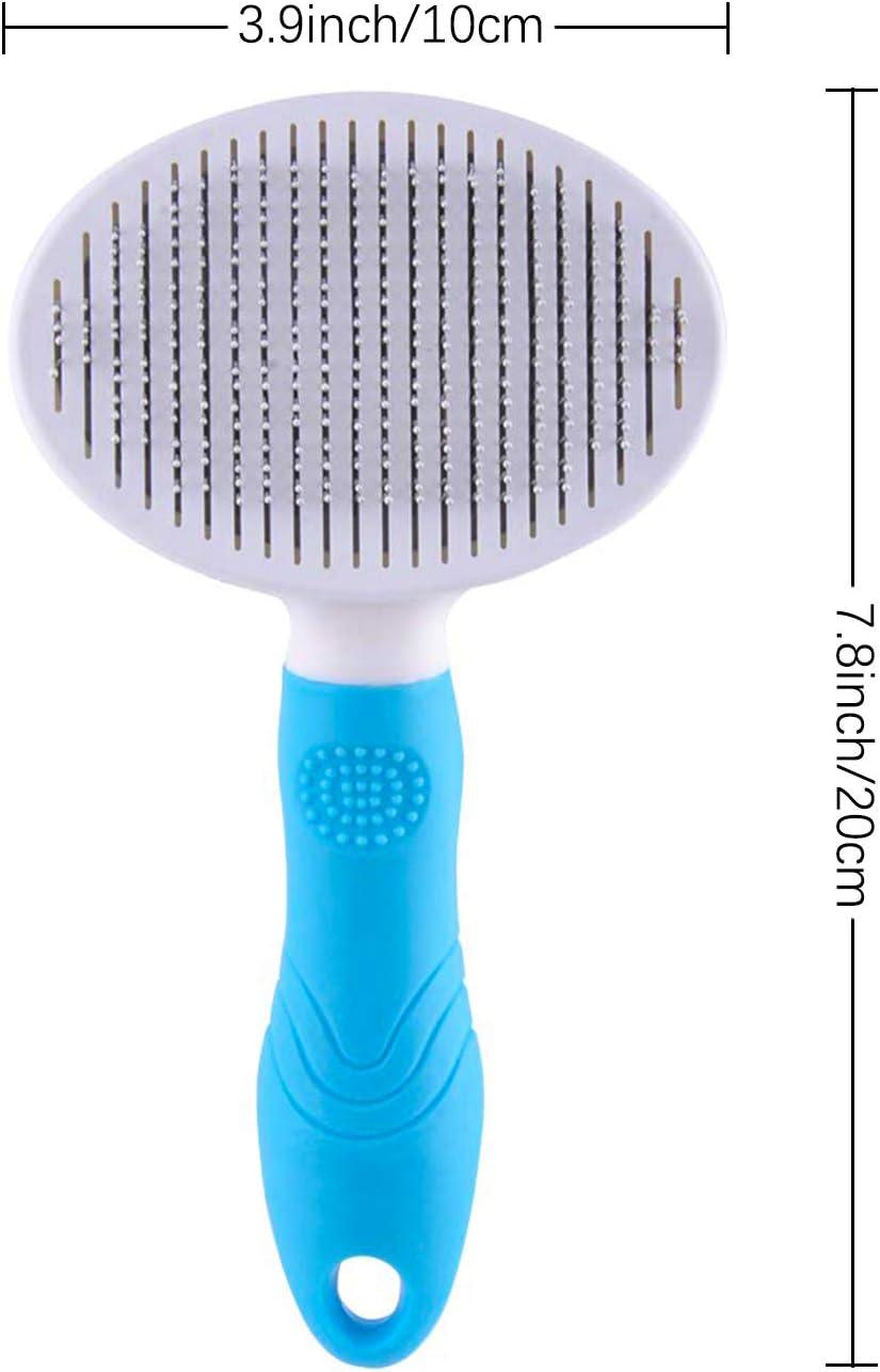 Cat Grooming Brush, Self Cleaning Slicker Brushes for Dogs Cats Pet Grooming Brush Tool Gently Removes Loose Undercoat, Mats Tangled Hair Slicker Brush for Pets Massage-Self Cleaning-Upgraded C42