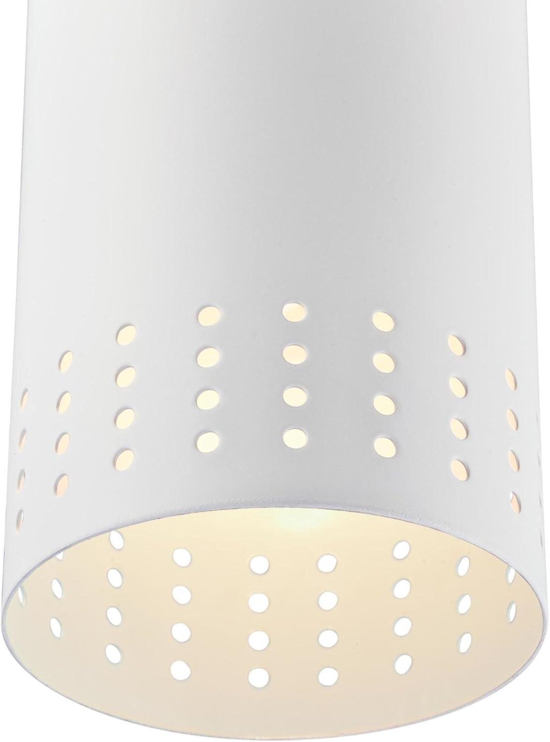 Westinghouse Lighting 6356700 1 Light Mini Pendant Matte White Finish with Perforated Metal Shade