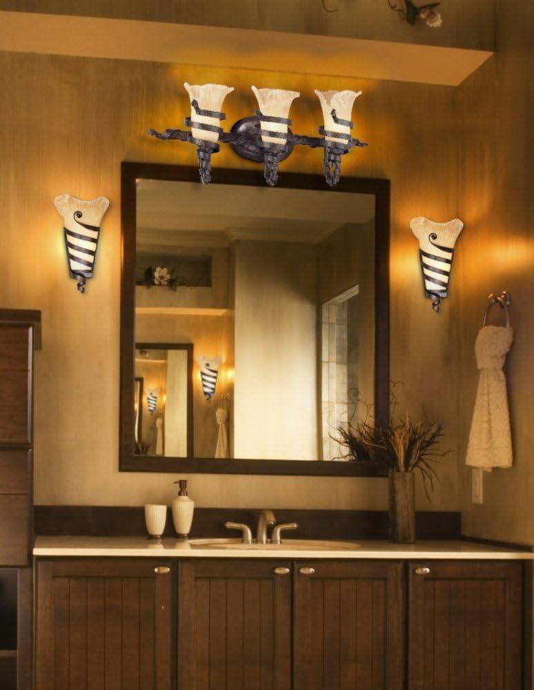 Franklin Iron Works Solara Rustic Wall Light Sconce Rust Iron Scroll Hardwire 10" Fixture Scavo Glass for Bedroom Bathroom Vanity Reading Living Room