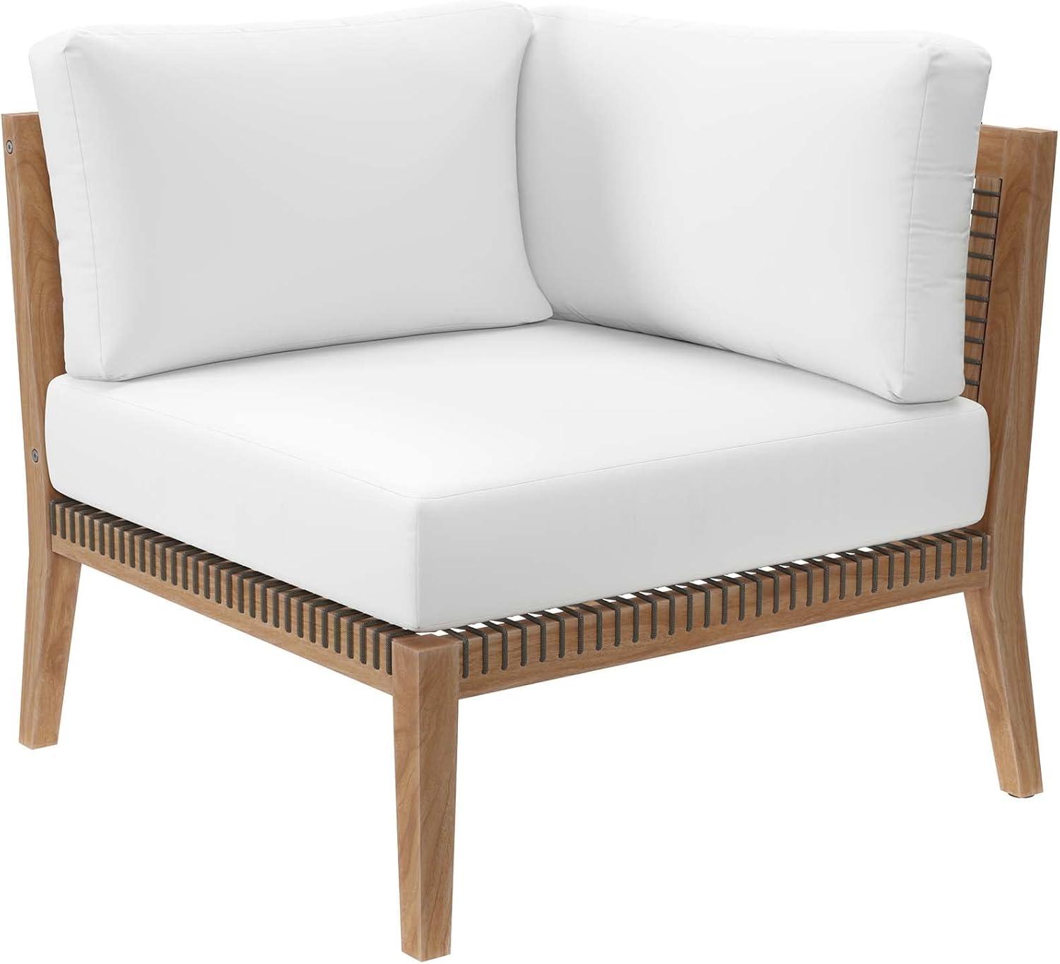 Modway Clearwater Outdoor Patio Teak Wood 6-Piece Sectional Sofa