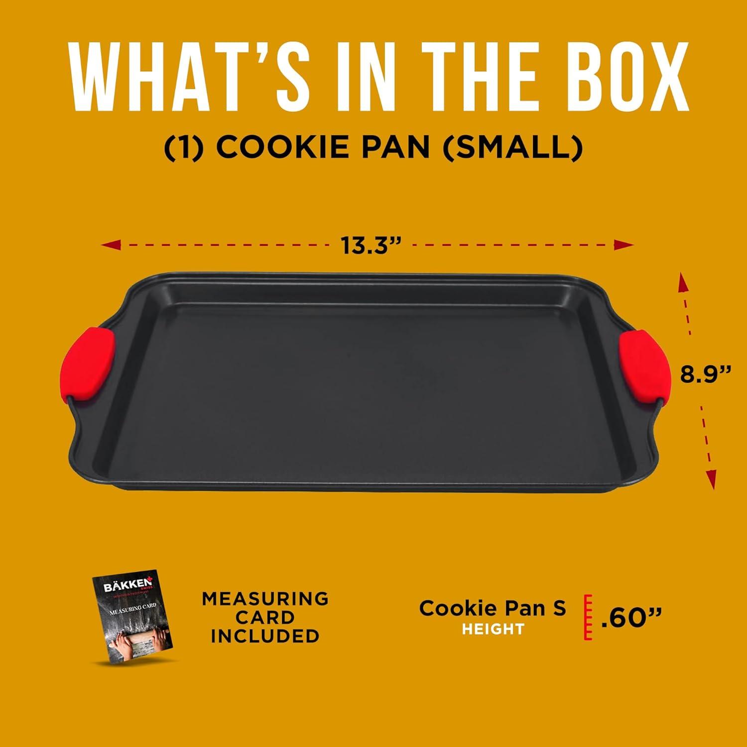 Small Nonstick Carbon Steel Cookie Sheet Pan with Red Handles