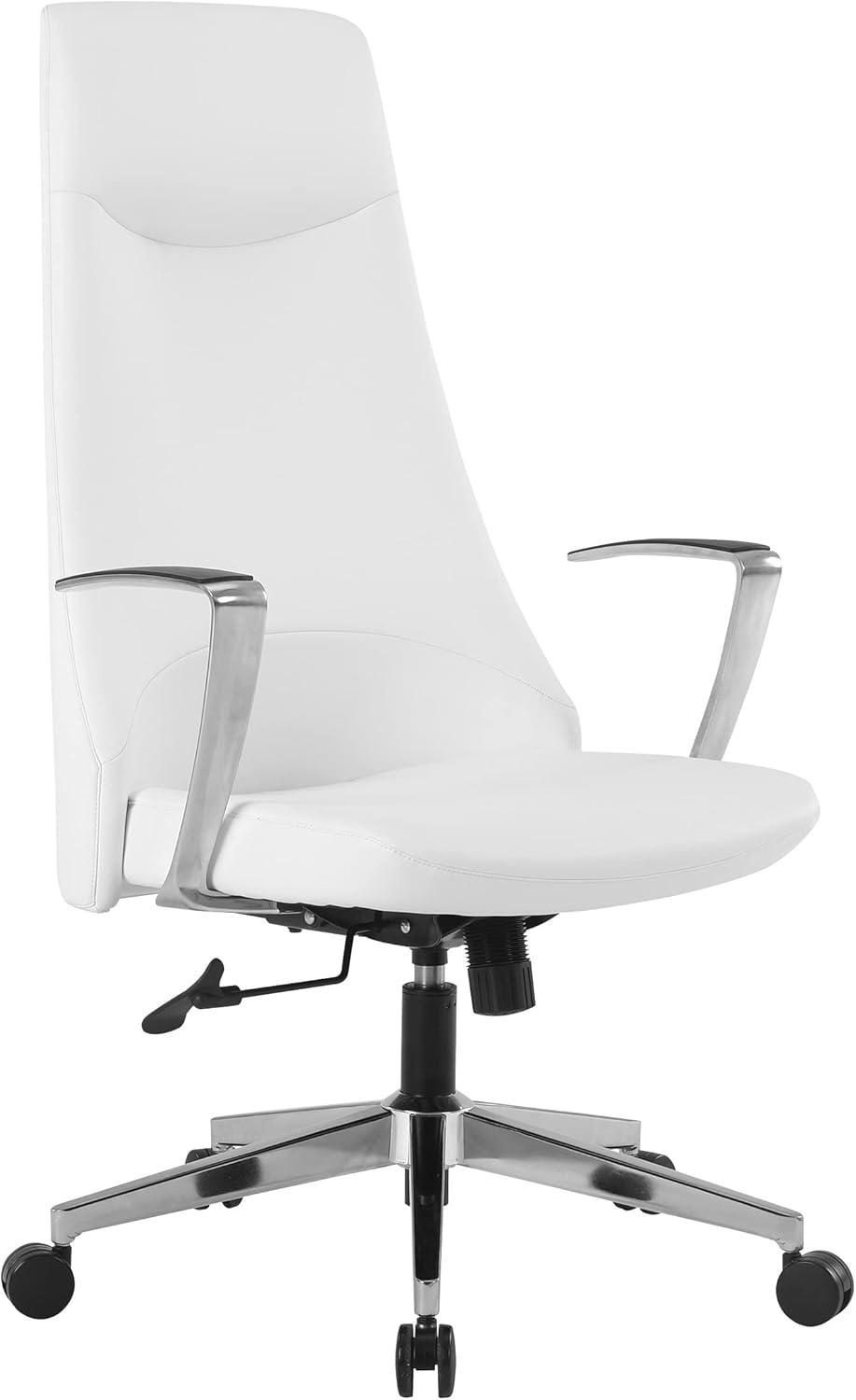 High Back Office Chair in Dillon Snow White in Antimicrobial Fabric