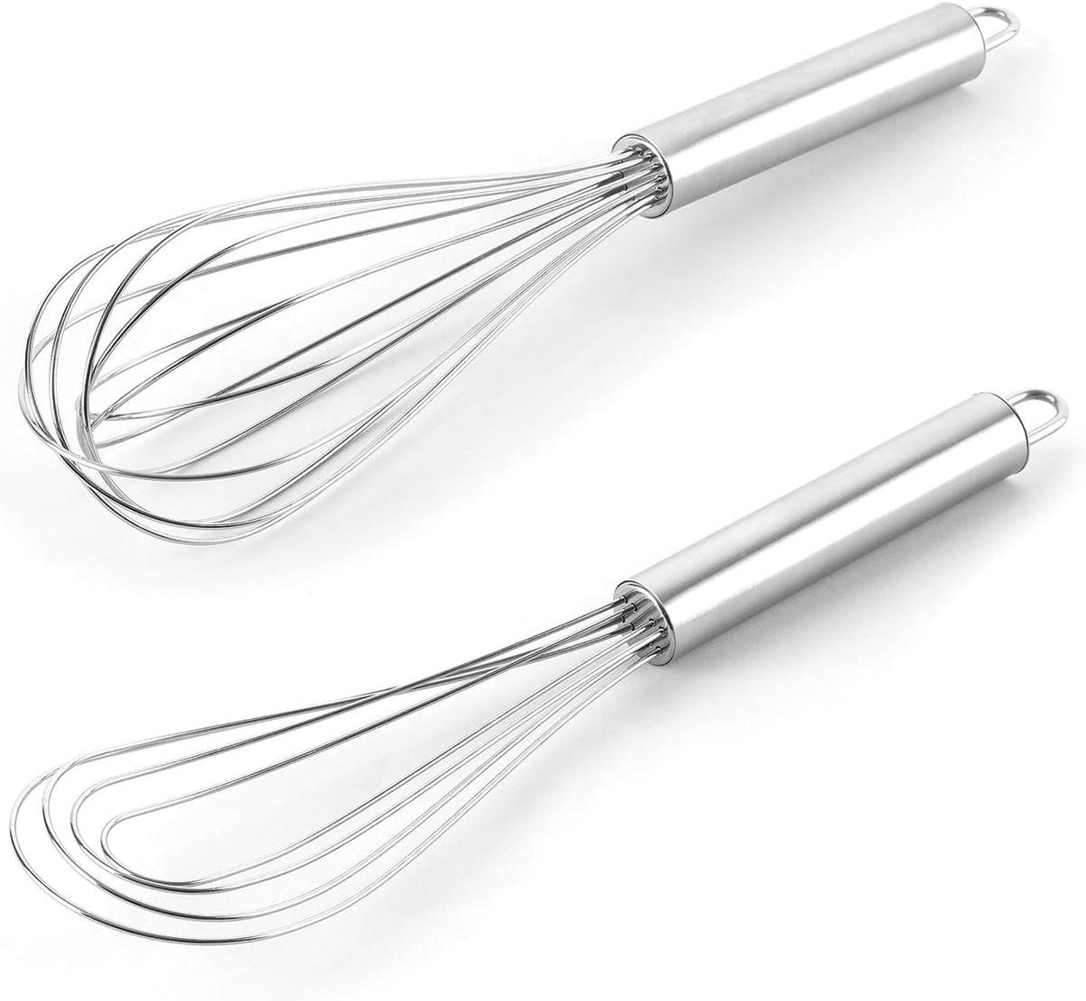 Stainless Steel Balloon and Flat Whisk Set with Hanging Loops