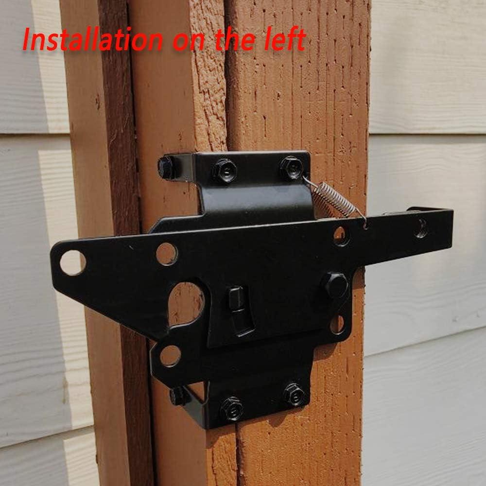 Heavy Duty Automatic Gate Latch for Wooden Fences,Self Locking Metal Gates for Vinyl Fence Outswinging Pool Gate Door Latches, Black