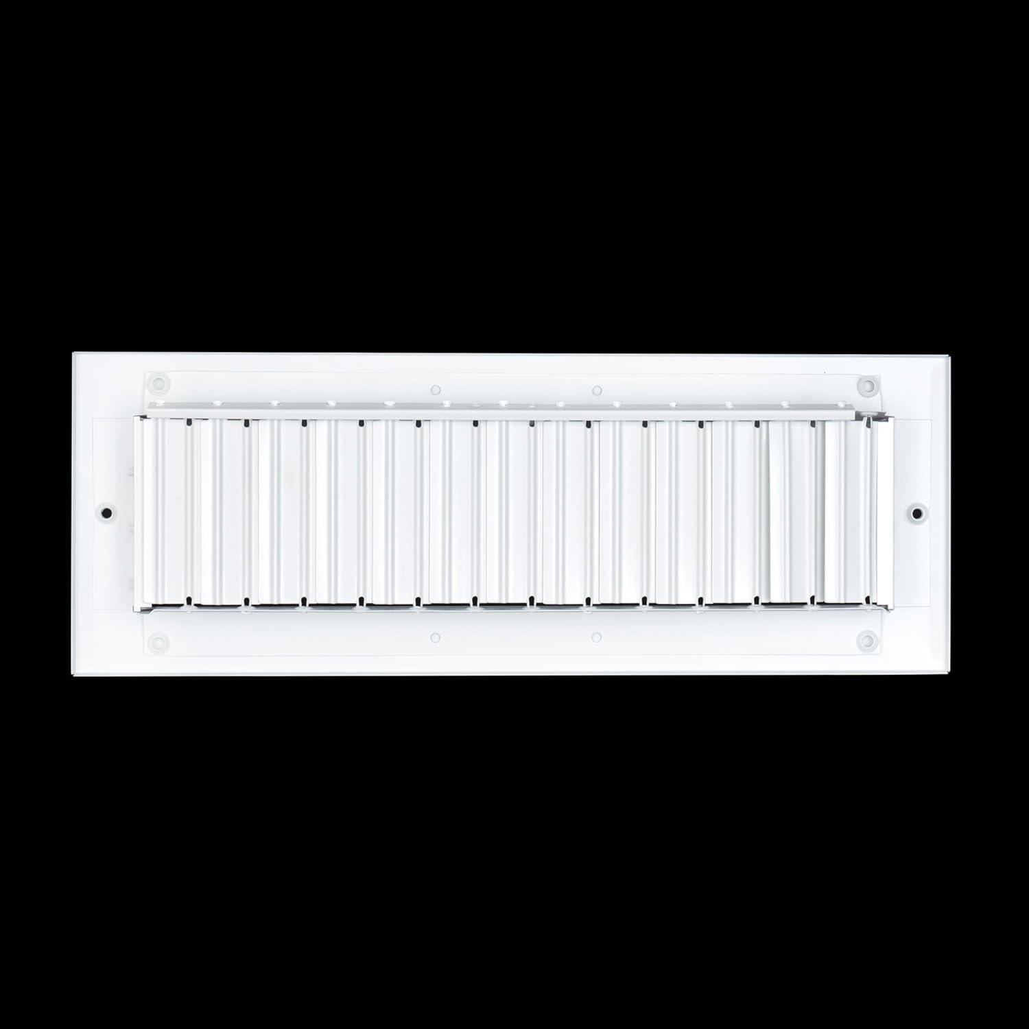 Fits 14x4 Duct Opening Aluminum 1-WAY Adjustable Air Supply Grille by Handua | Curved Blade Register Vent Cover for Sidewall & Ceiling | White | Outer Size: 15.75" X 5.75"