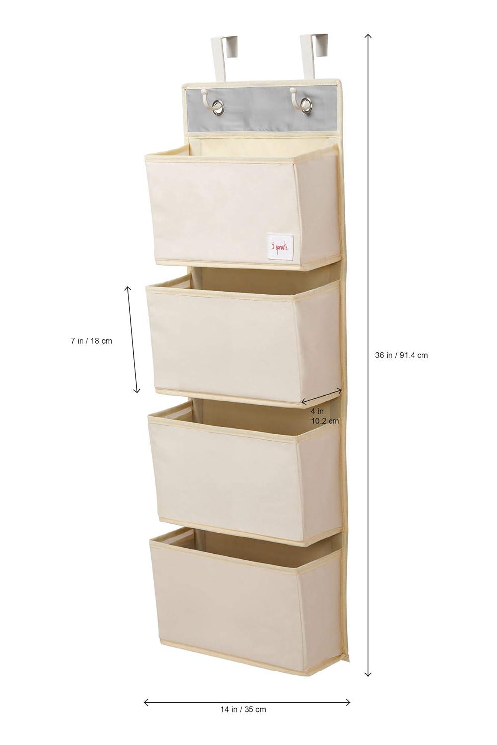 3 Sprouts 3 Sprouts - Children's Nursery Over the Door Organizer with Hooks - Llama