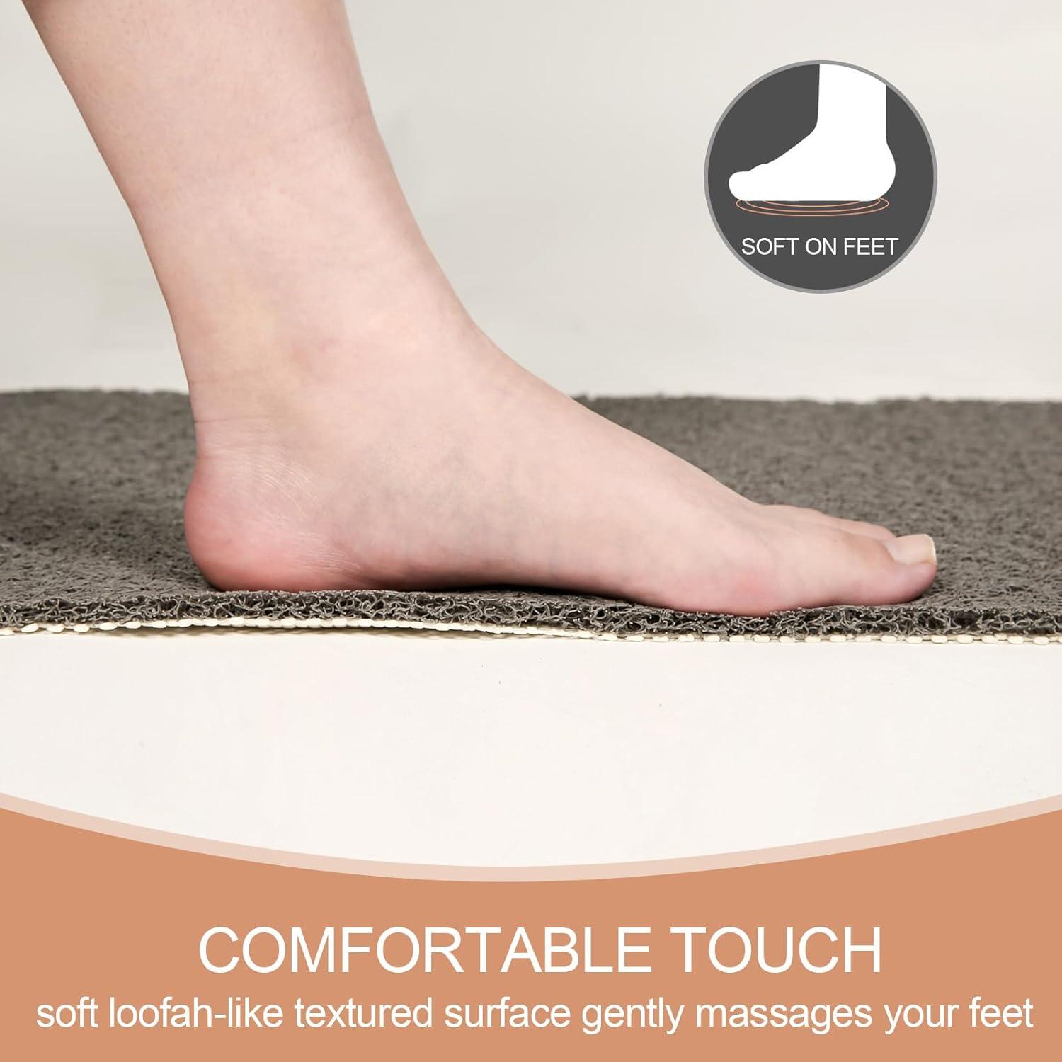 Bathtub Mat Non-Slip Grey - 32"x24"