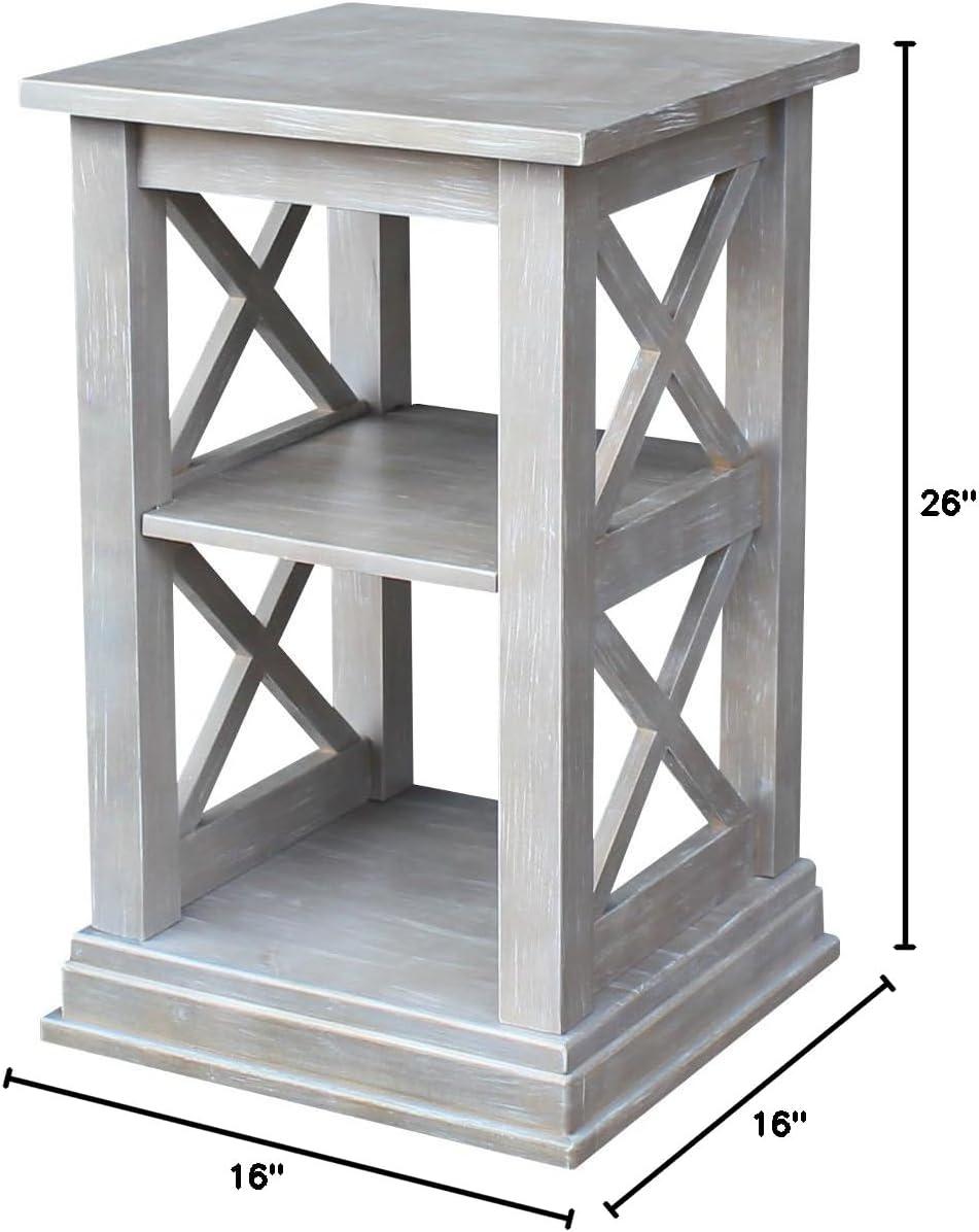 International Concepts Hampton 16" Square Accent End Table in Gray