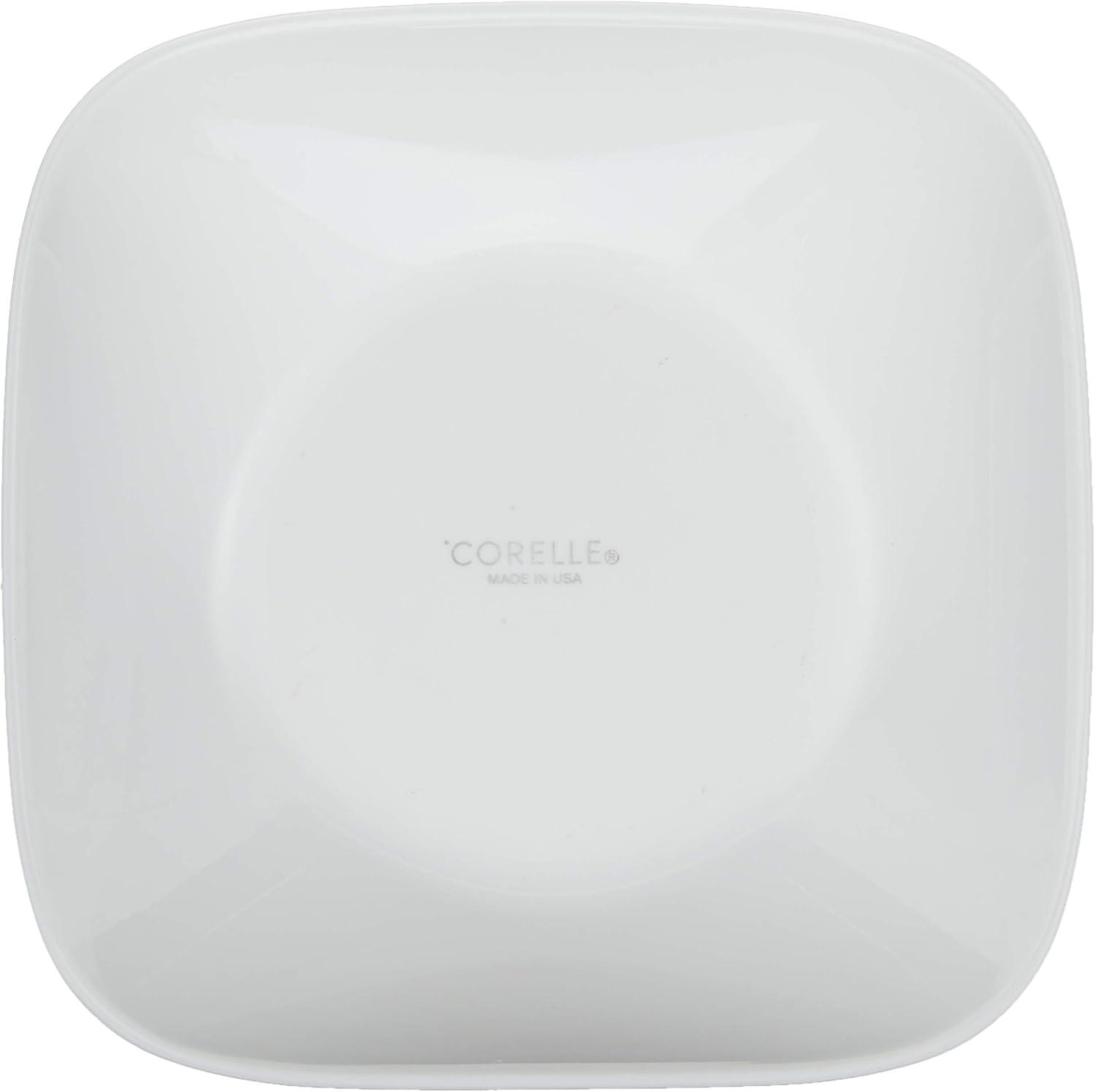 Corelle Pure White 32 oz Square Glass Serving Bowl (Set of 2)