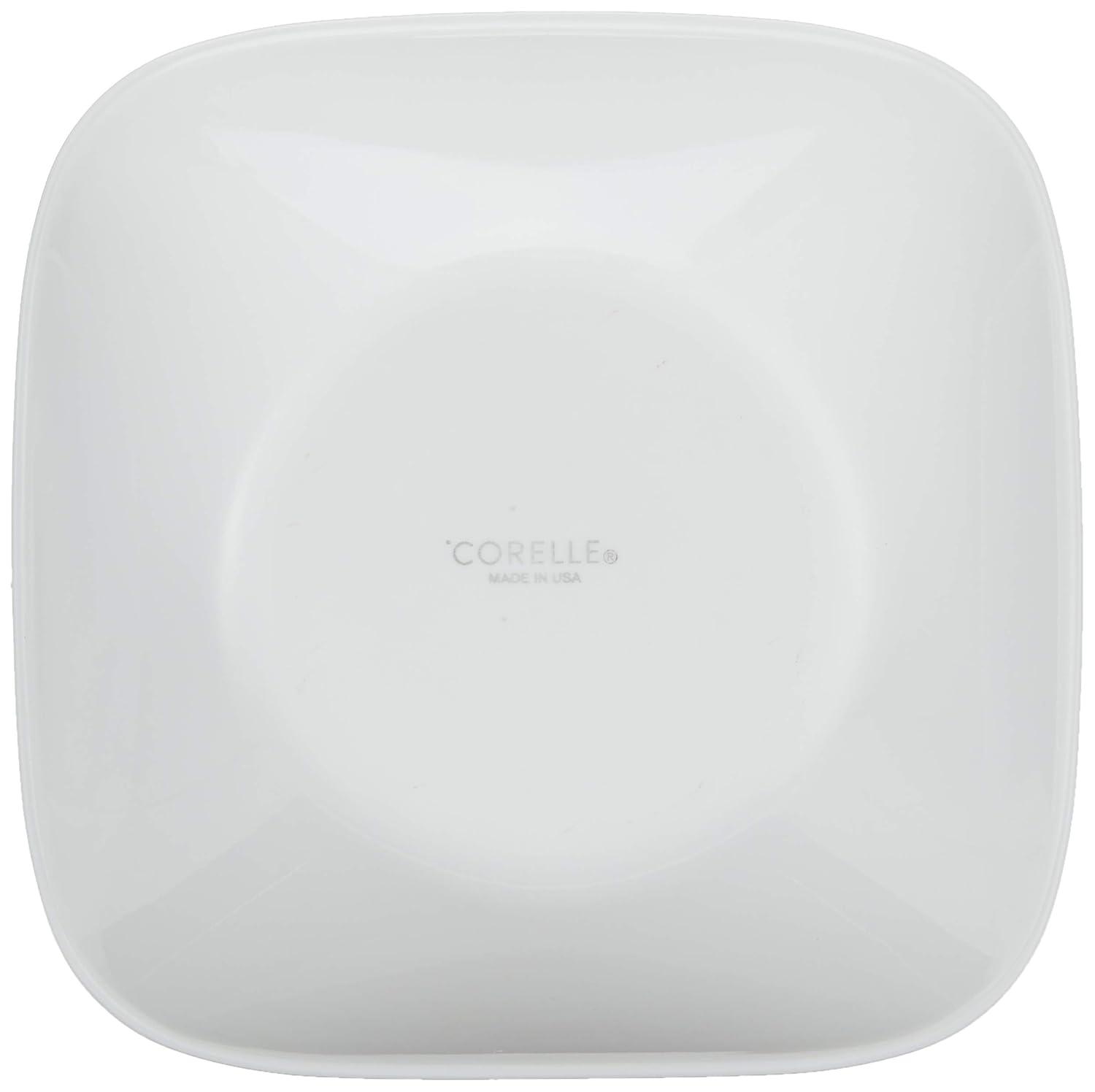 Corelle Pure White 32 oz Square Glass Serving Bowl (Set of 2)