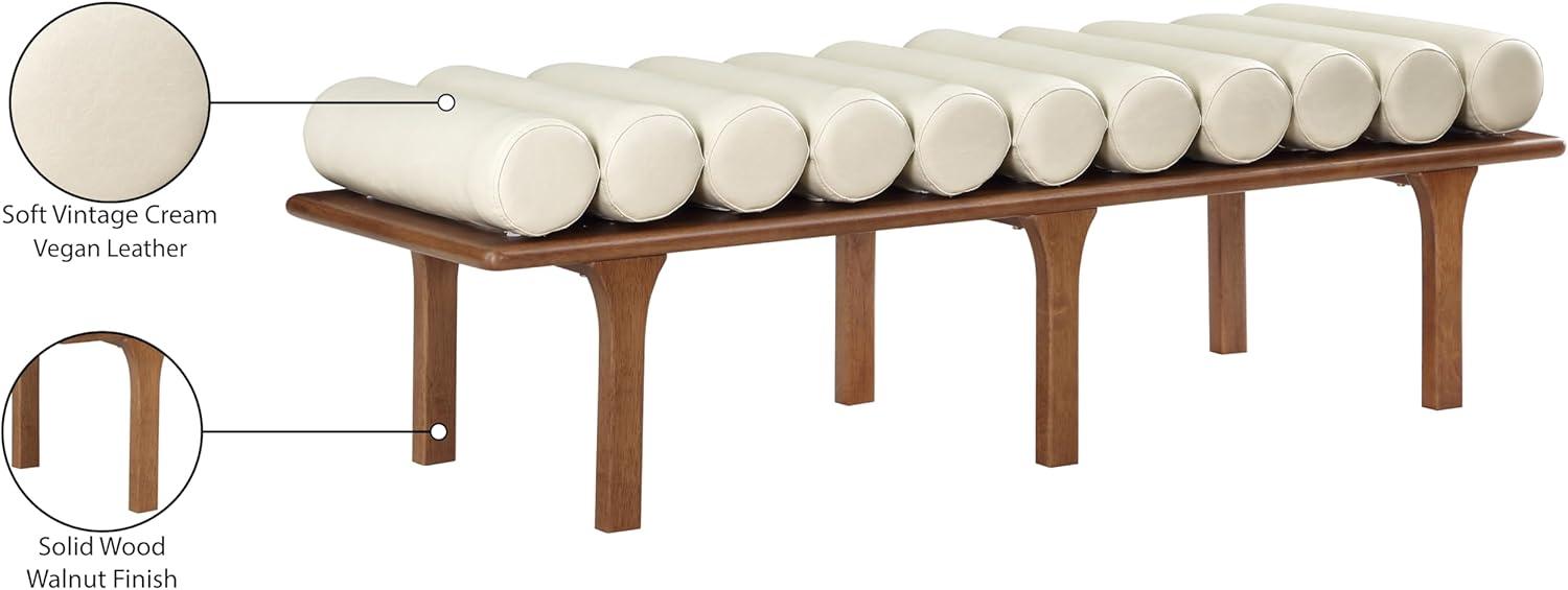 Meridian Furniture Landon Cream Vegan Leather Bench