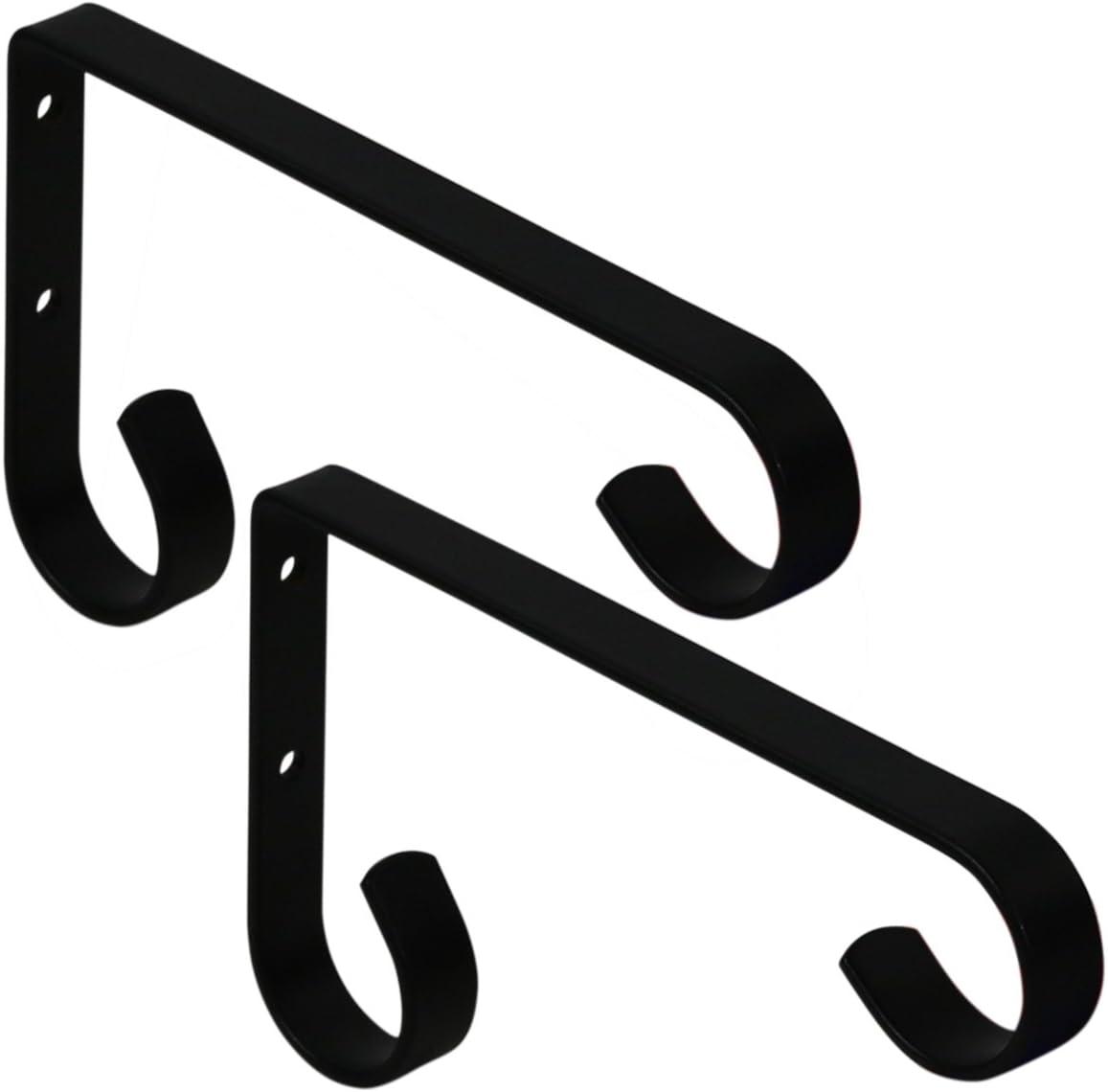 Black Powder Coated Metal Plant Bracket Set, 6 Inches