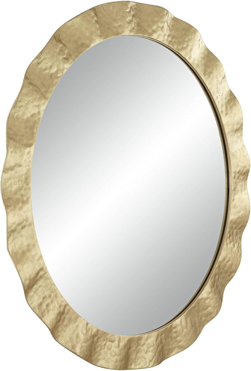 Uttermost Wave 32" Gold Round Wall Mirror