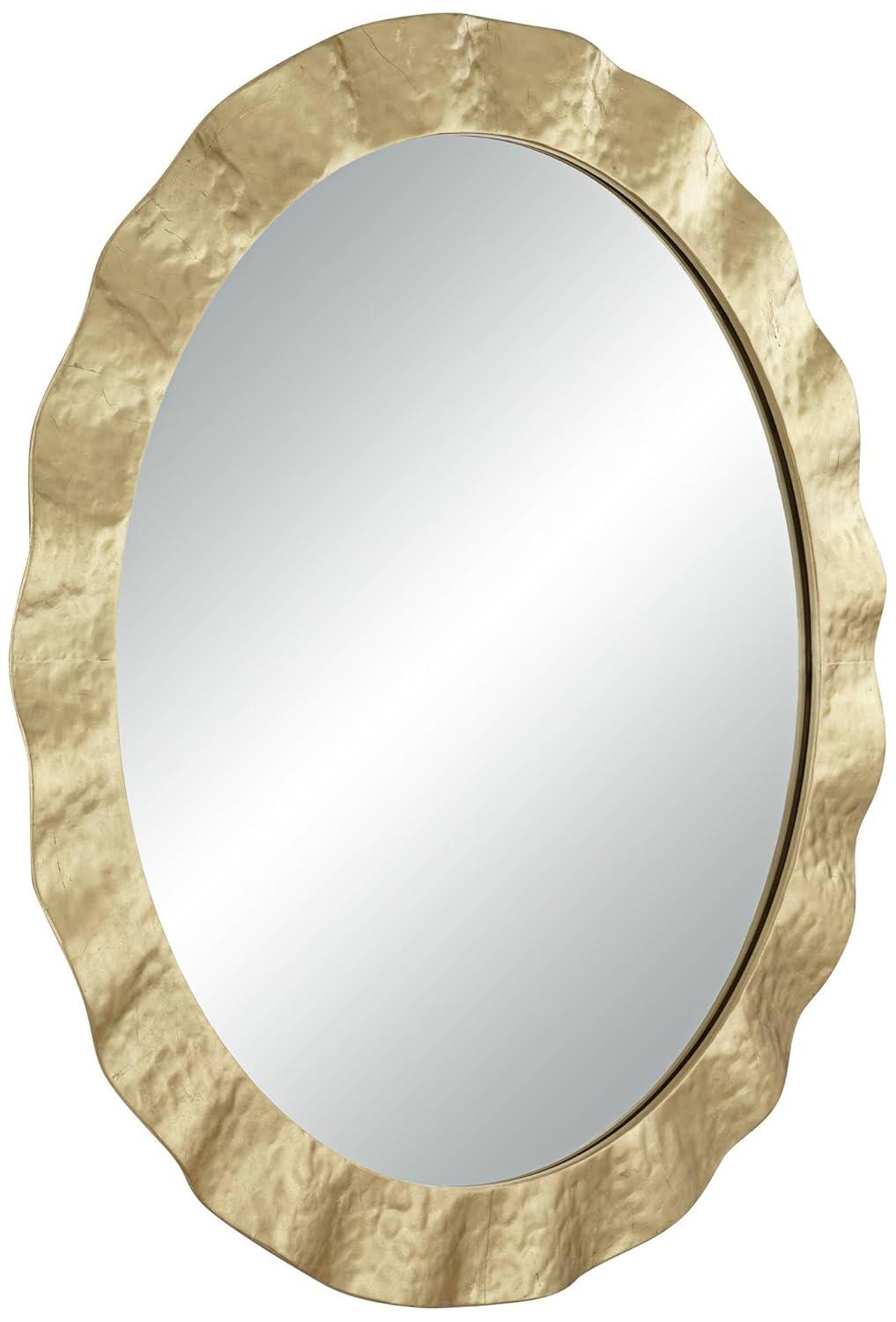 Uttermost Wave 32" Gold Round Wall Mirror