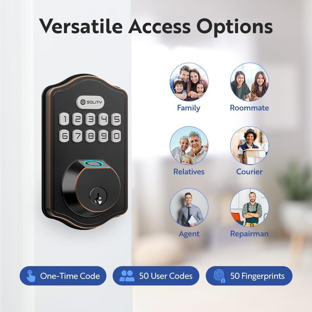 Nickel Electronic Deadbolt Door Lock with Keypad and Wi-Fi