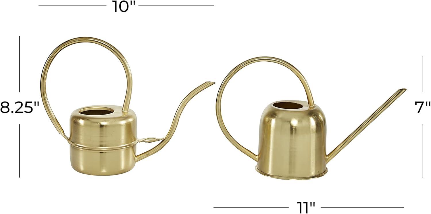 Set of 3 Glam Metal Planters Gold - Olivia & May: Indoor Iron Novelty Planters, No Drainage Hole, Tabletop Display