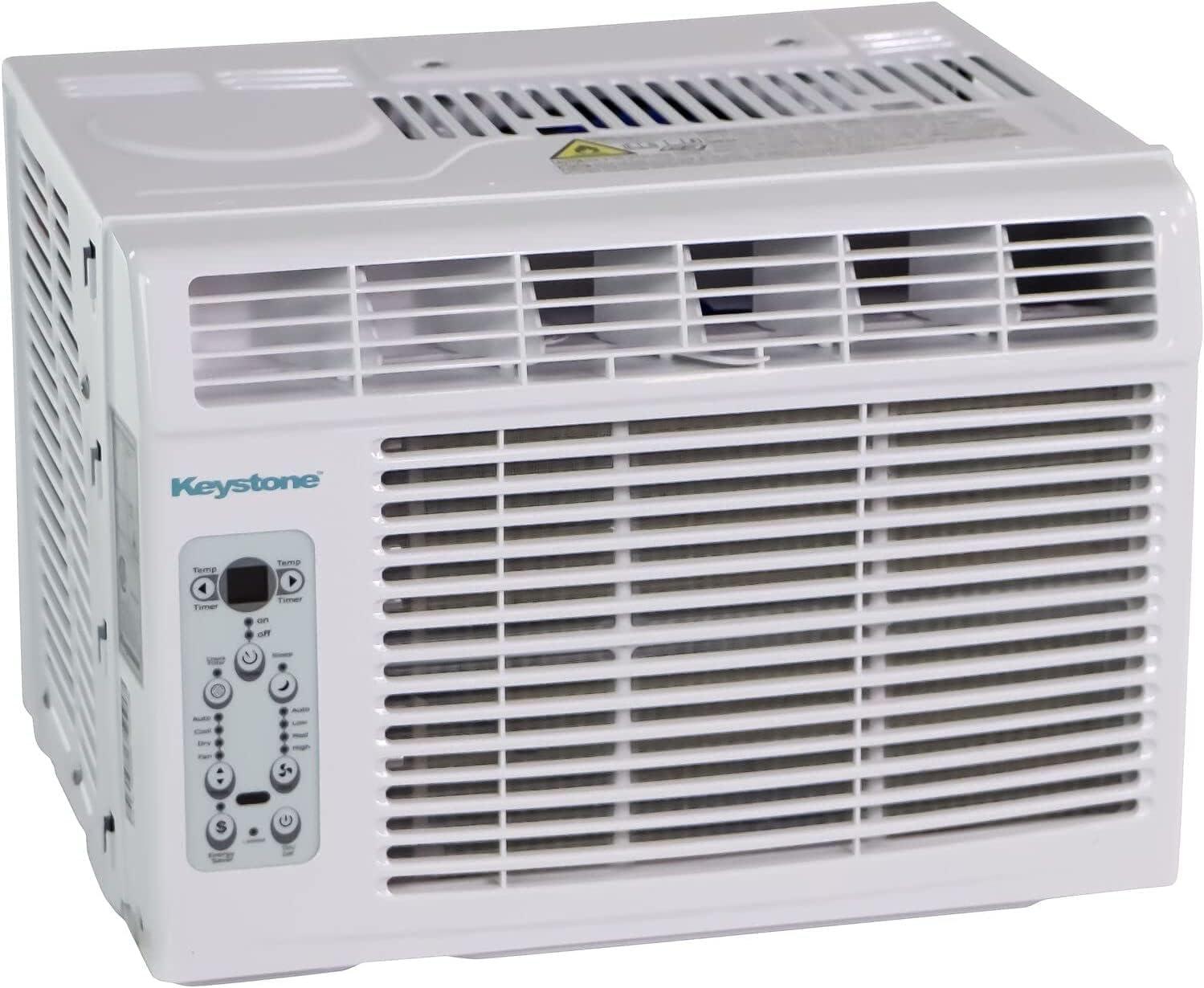 Keystone 5,000 BTU Window-Mounted Air Conditioner with Follow Me LCD Remote Control