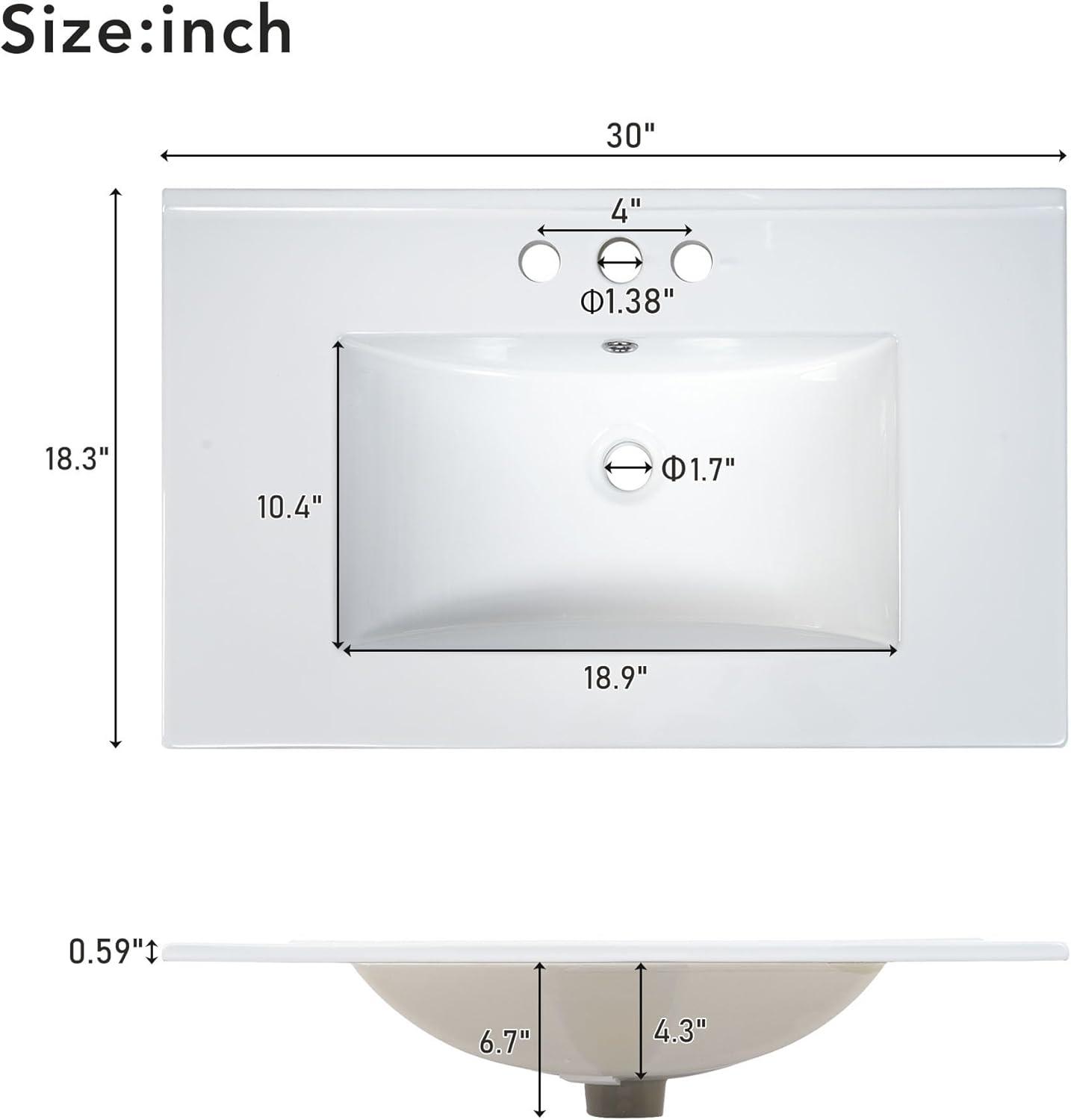 60" Bathroom Vanity Set,Double Vanities (Separate), Double Ceramic Sinks, Storage Shelf, and Divided Drawers (Mirror not Included)– Modern Bathroom Solution for Spacious Bathrooms,Grey