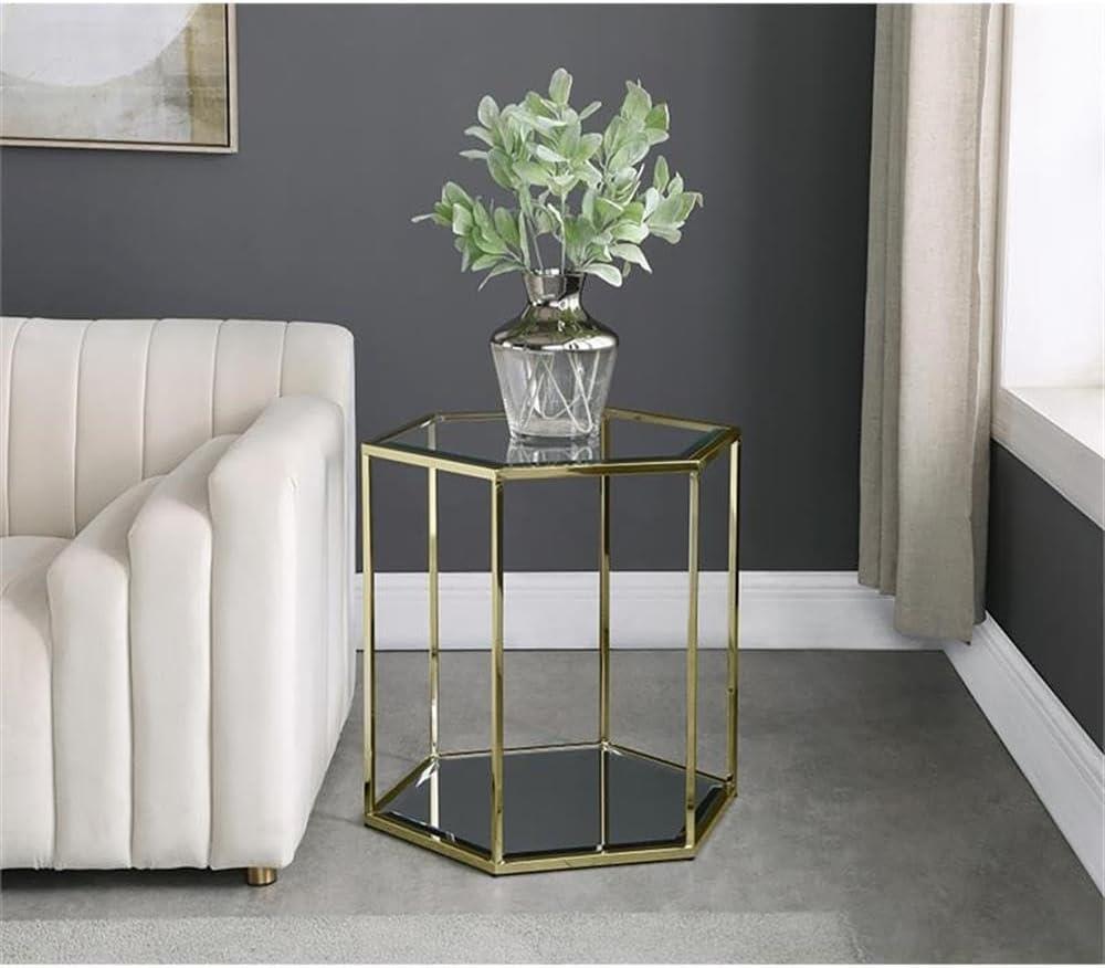 Meridian Furniture Sei Modular Stainless Steel and Glass End Table