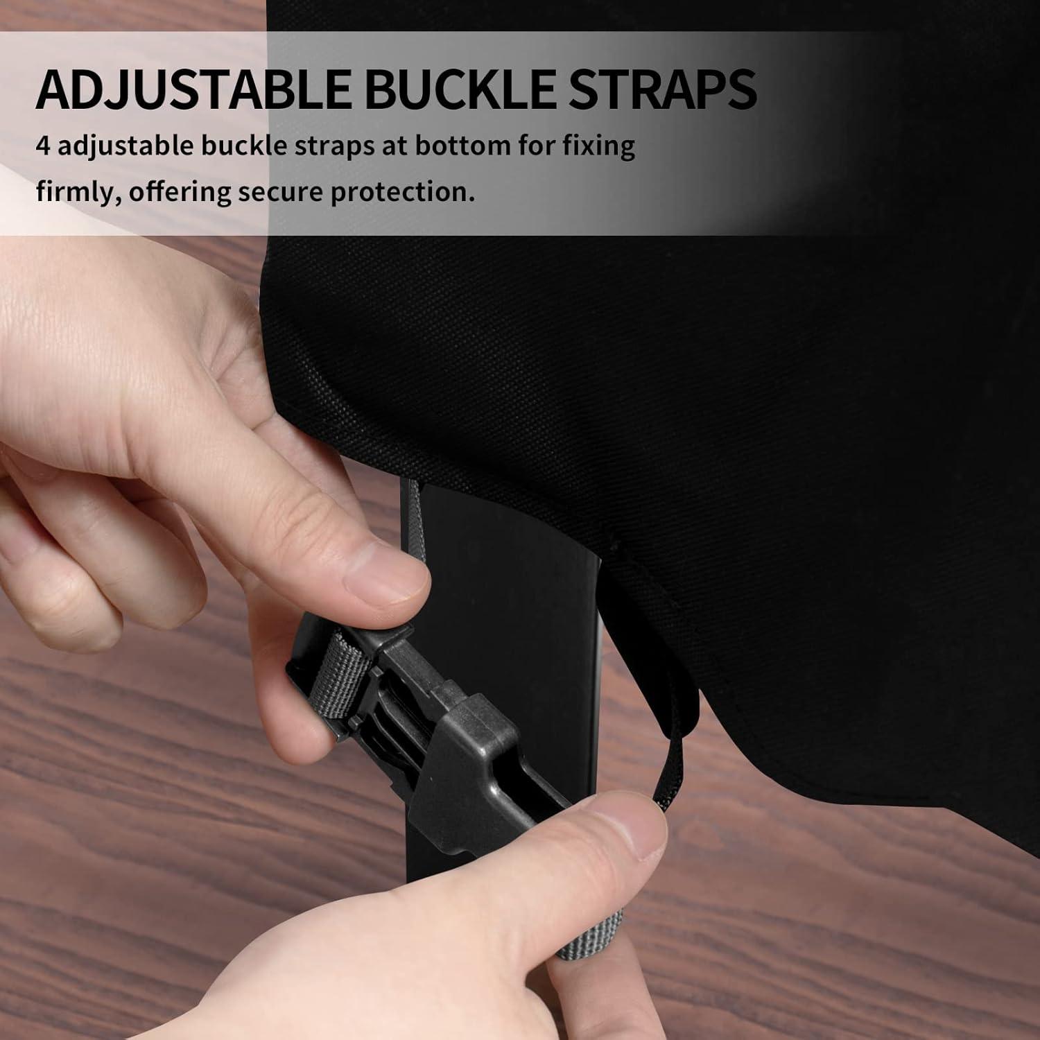 600D Heavy Duty Patio Furniture Cover, Outdoor Rectangular Table And Chair Set Cover, Waterproof Outdoor Sectional Set Cover (110"L X 84"W X 28"H, Black)