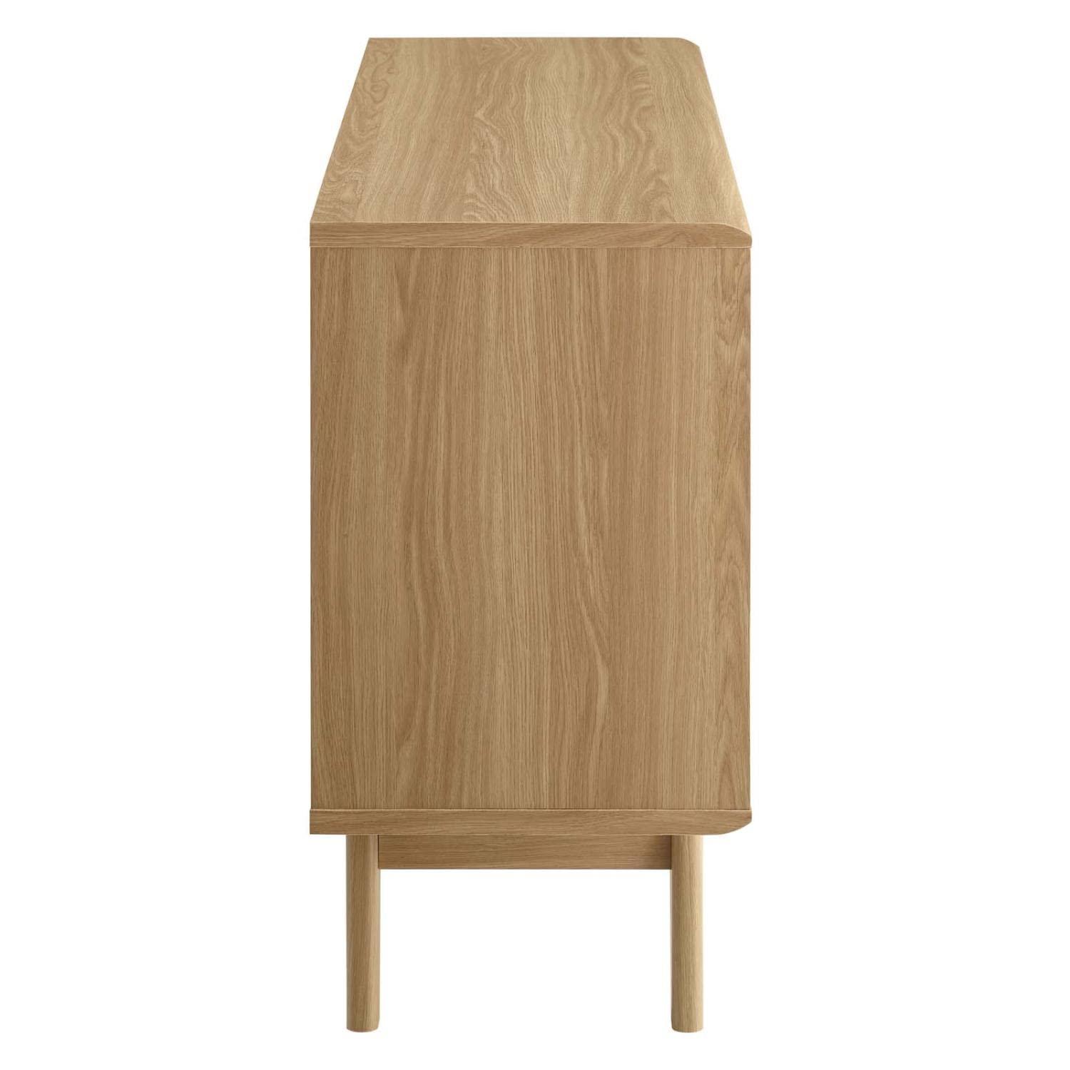 Modway Render Display TV Stand for TVs up to 48" Oak: Modern Media Console with Fixed Shelves, MDF Construction