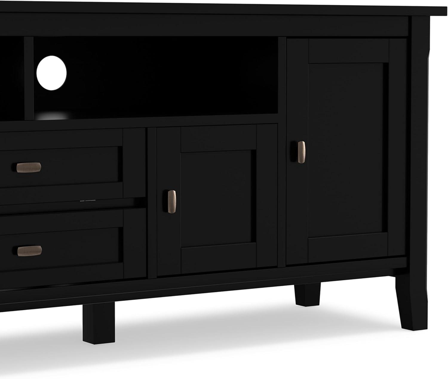 Simpli Home Warm Shaker 72"W Solid Wood TV Stand for TVs up to 80" with 4 Storage Cabinets and 2 Drawers
