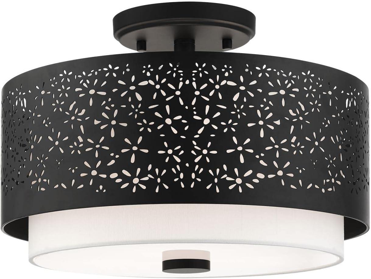 Livex Lighting Noria 3 - Light Semi-Flush Mount in  Black