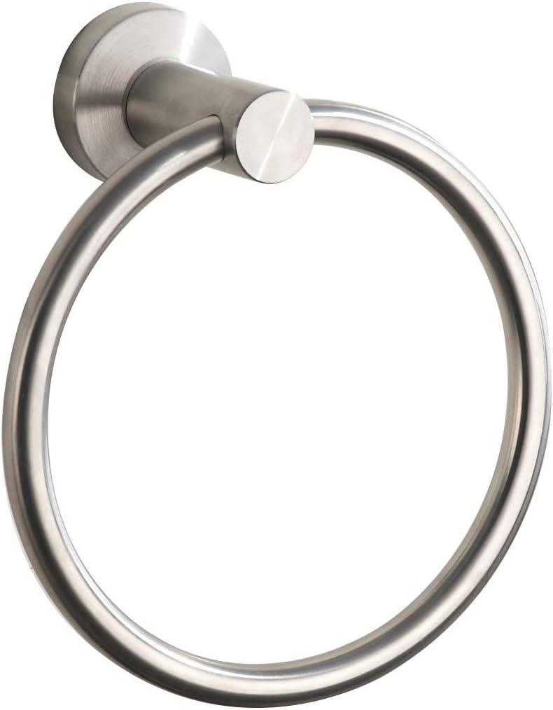 Brushed Nickel Round Wall Mounted Towel Ring