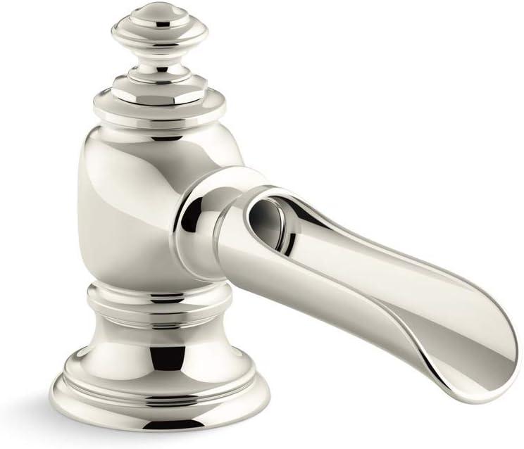 Polished Nickel Low-Arc Bathroom Sink Spout with Metal Drain