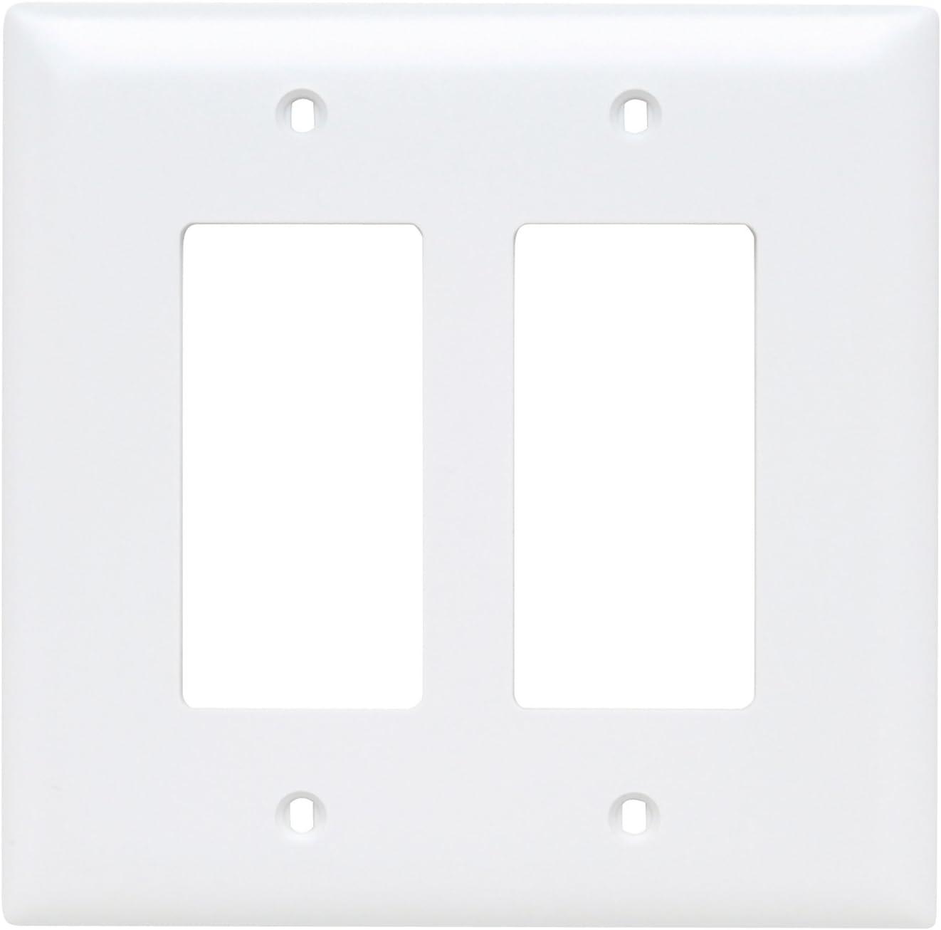 White Gloss 2-Gang Jumbo Decorator Wall Plate