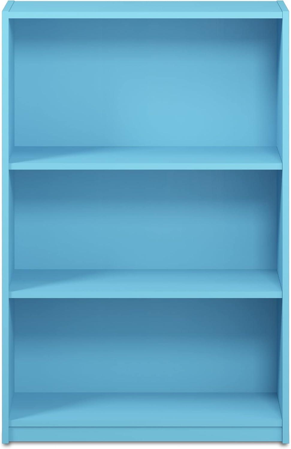 Light Blue Adjustable Kids' Wooden Tiered Toy Shelf