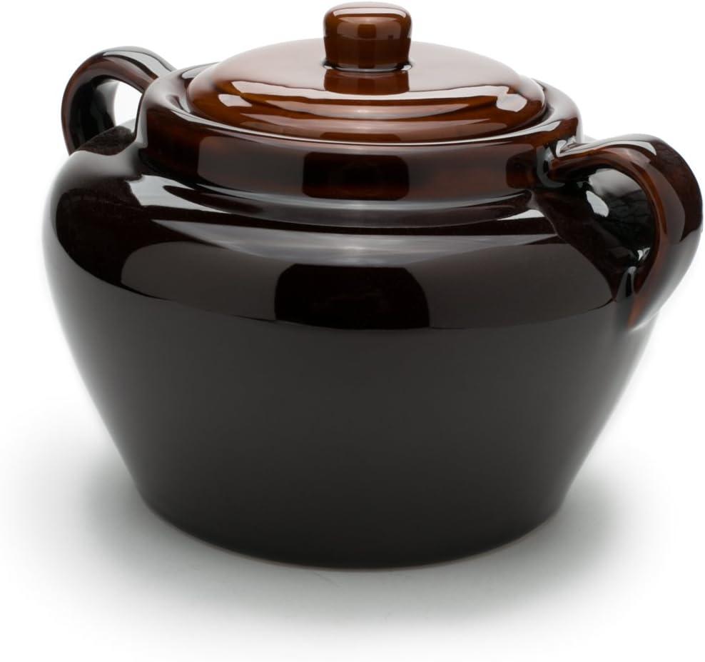 Fox Run Bean Pot with Lid, Stoneware, 3.5-Quart