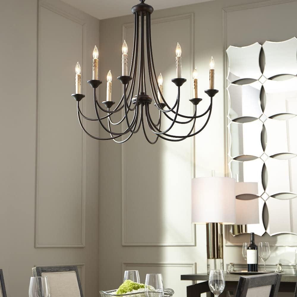 Quorum Lighting Brooks 8-Light Chandelier, Oiled Bronze, 8 Bulbs, 28.75 Width, 30 Height