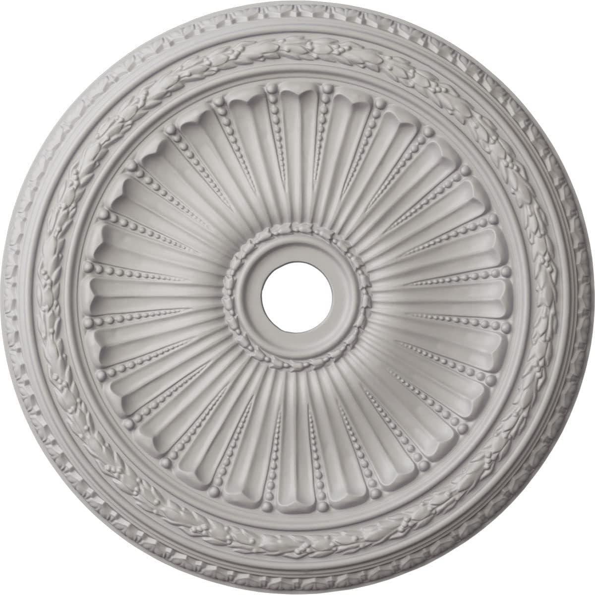 Ultra Pure White Hand-Painted Ceiling Medallion, 35 1/8"