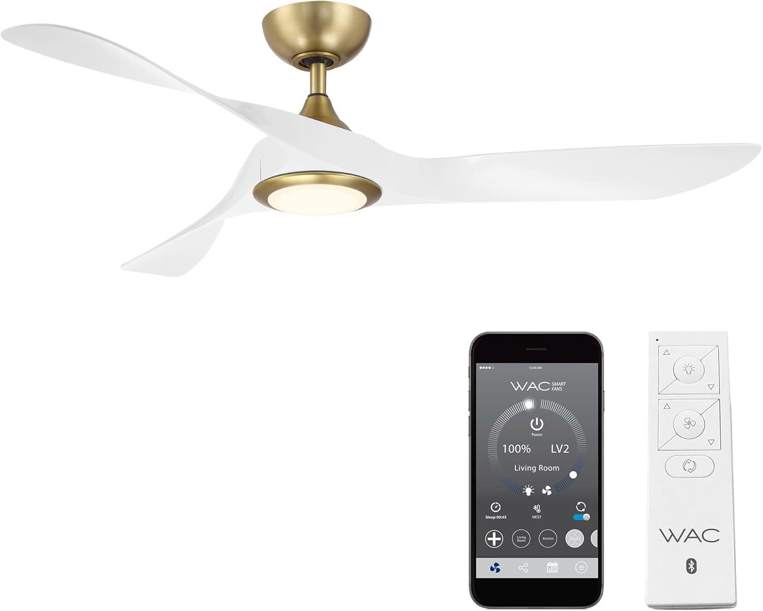 54" Swirl 3 - Blade Outdoor LED Smart Propeller Ceiling Fan with Remote Control and Light Kit Included