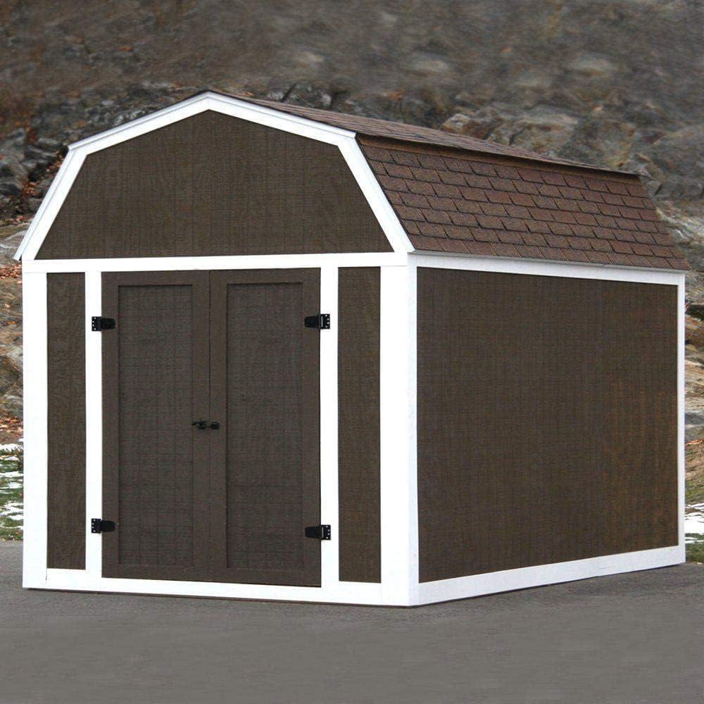 Medium Brown Wood DIY Barn Shed Kit with Single Door