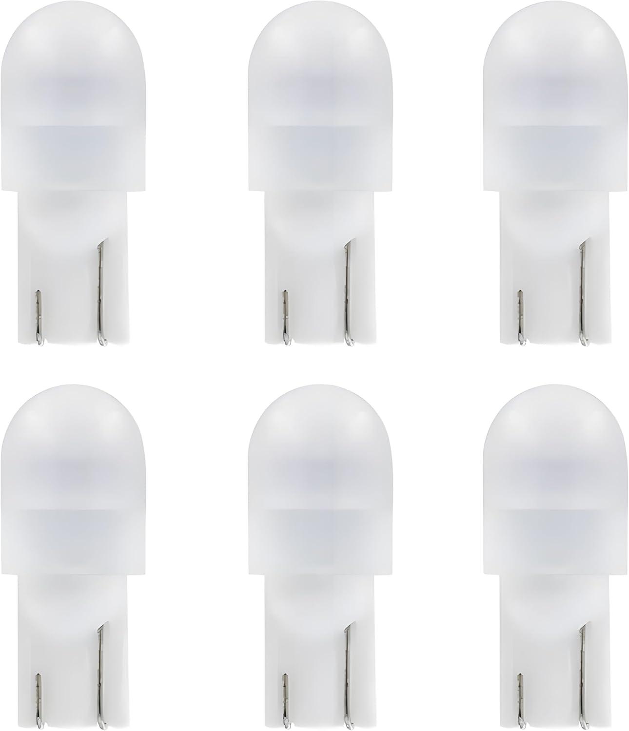 Cheopha T10 T5 Wedge Base LED Bulb 12VDC Landscape Wedge Bulb, 194 168 W5W LED Bulbs for Outdoor Landscape Path Step Deck Lights Cool White 6000k 1W Pack of 6