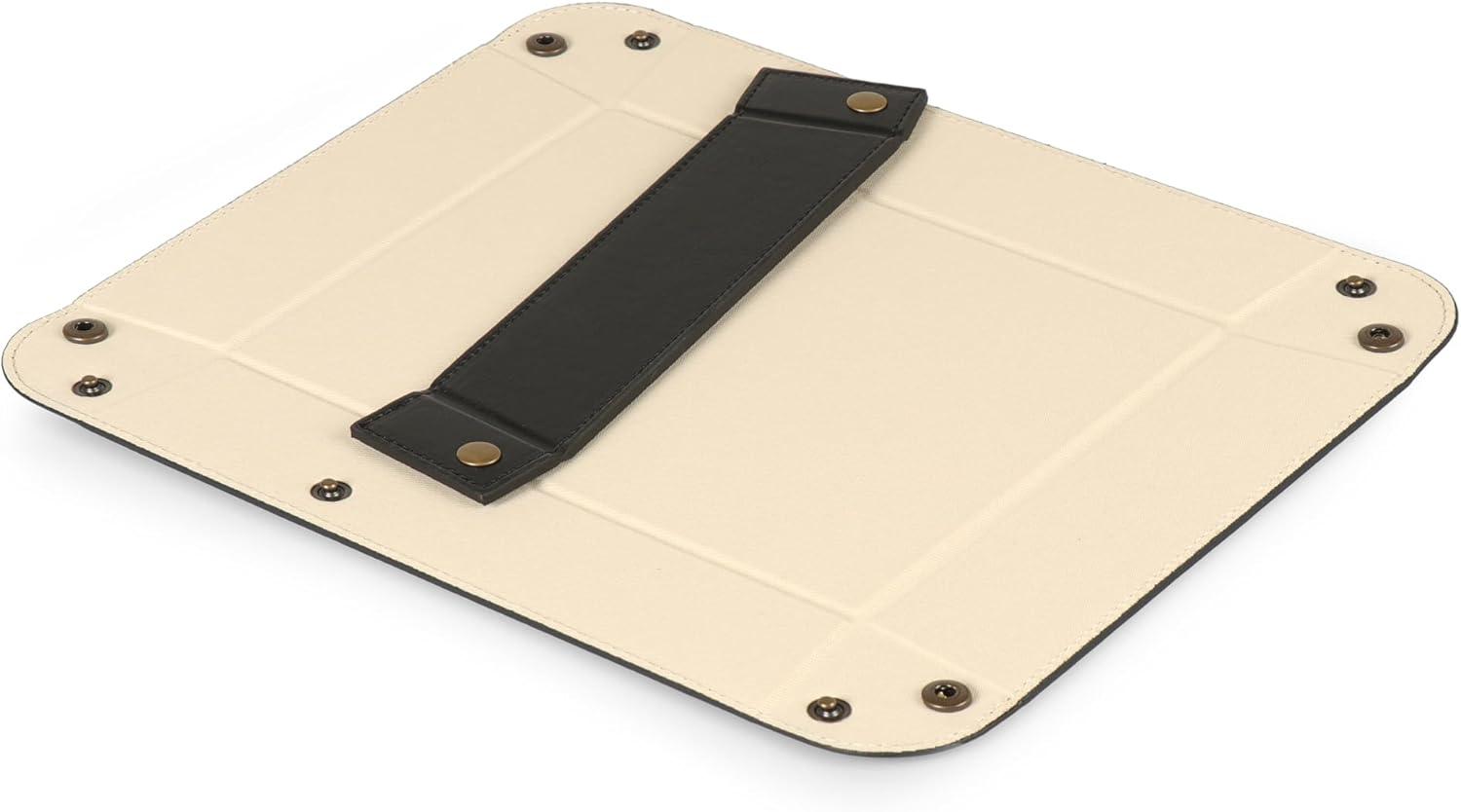 Londo Leather Tray Organizer, Practical Storage Box for Wallets, Watches, Keys, Coins, Cell Phones and Office Equipment