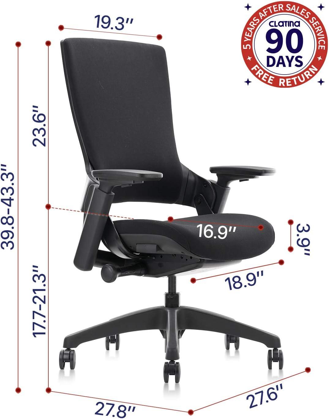 High Back Executive Black Mesh Office Chair with Adjustable Arms