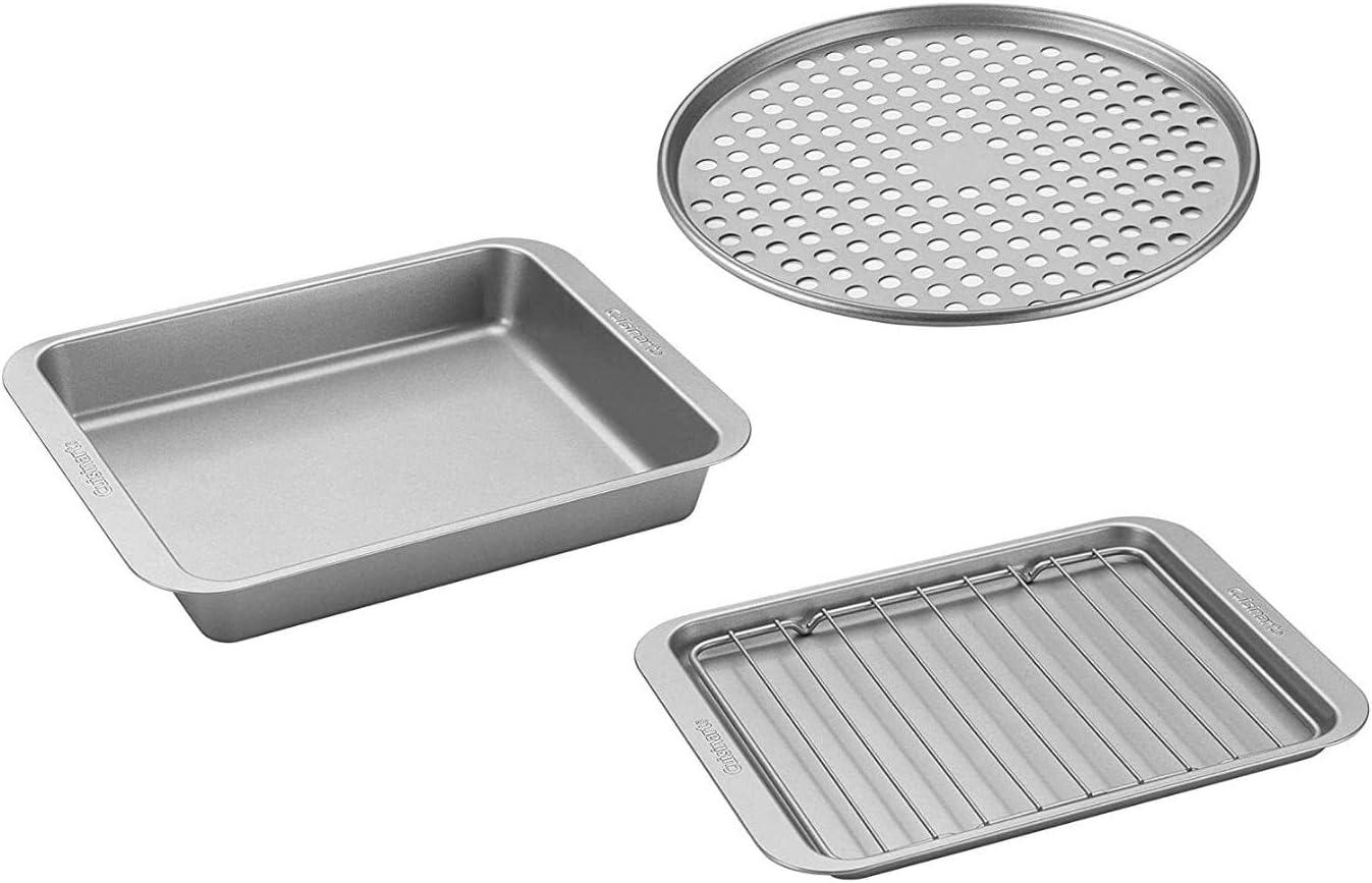 Heavy Gauge Steel 4-Piece Toaster Oven Baking Pan Set