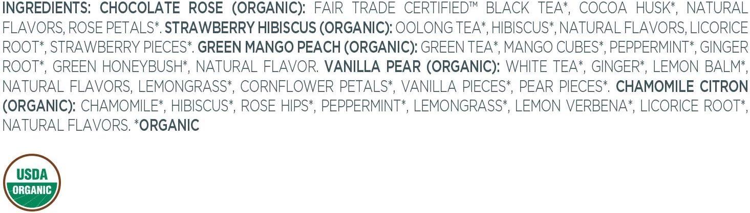 Tea Forte Jardin Tea Samplers with 10 Pyramid Tea Infuser Bags - Fruit, Herb and Flower Tea - Petite Presentation Box Assorted Variety Tea Box