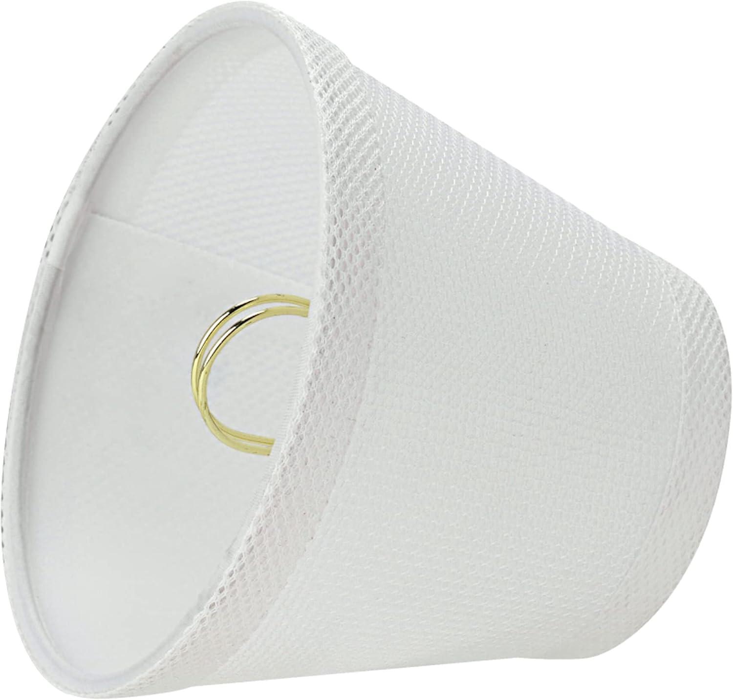 Aspen Creative 32066-2 Small Hardback Empire Shape Chandelier Clip-On Lamp Shade Set (2 Pack), Transitional Design in White, 5" bottom width (3" x 5" x 4")