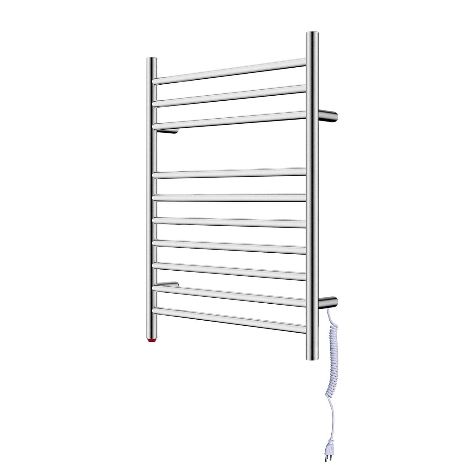 HEATGENE Towel Warmer, Heated Towel Warmer Rack, Wall-Mounted Hardwired/Plug-in Electric Towel Warmers for Bathroom, Hot Towel Rails - Matte Black