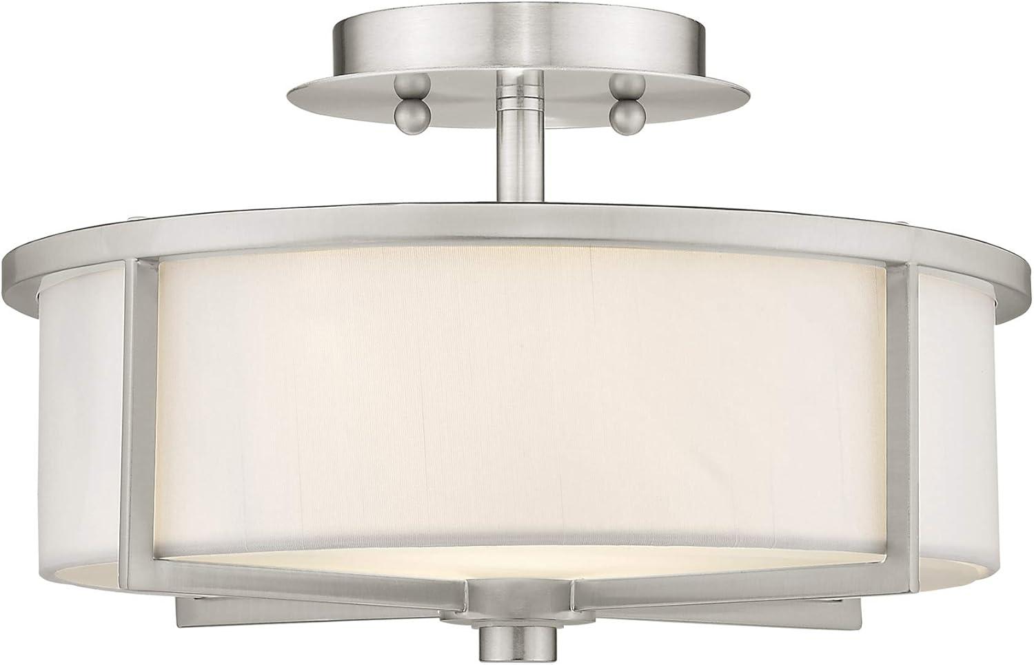 Livex Lighting Wesley 2 - Light Semi-Flush Mount in  Brushed Nickel