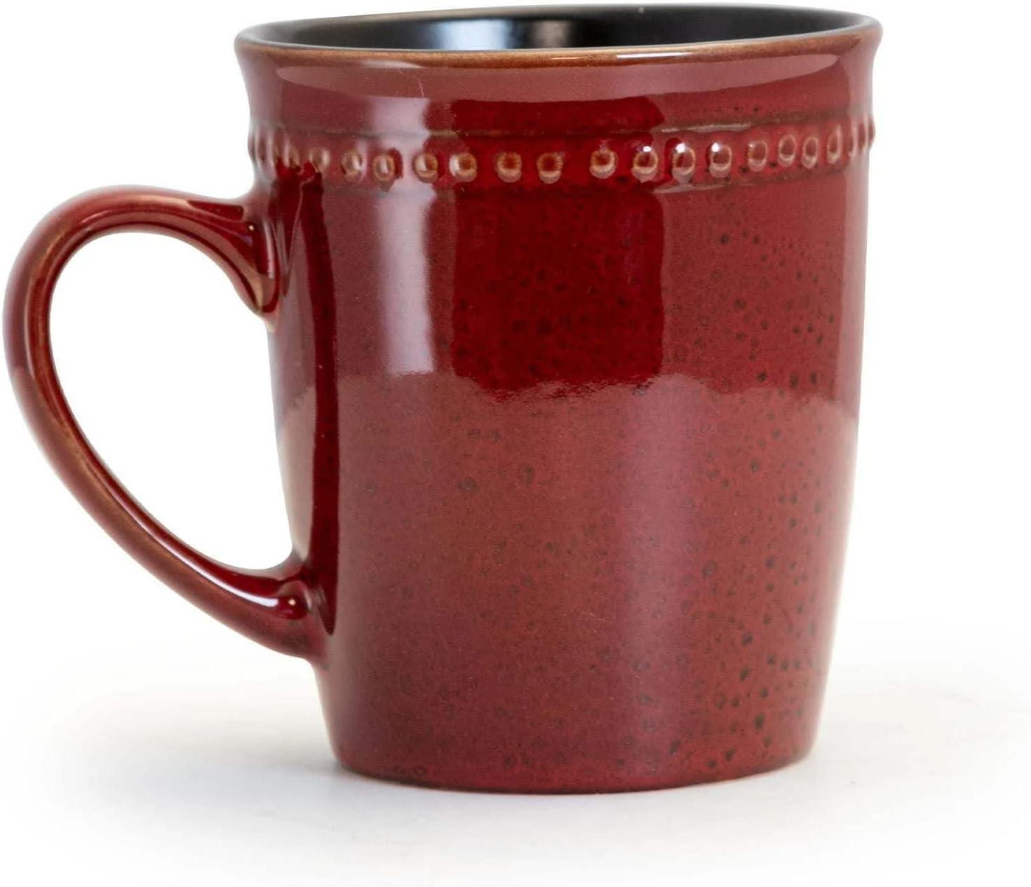 Elama Regency 16 Piece Stoneware Dinnerware Set in Red