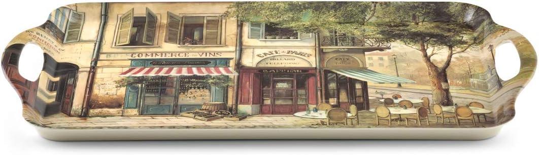 Pimpernel Parisian Scene Large Melamine Hndld Tray 18.9 X11.6"