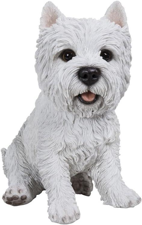 Hi-Line Gift Ltd. Sitting White Terrier Dog Statue