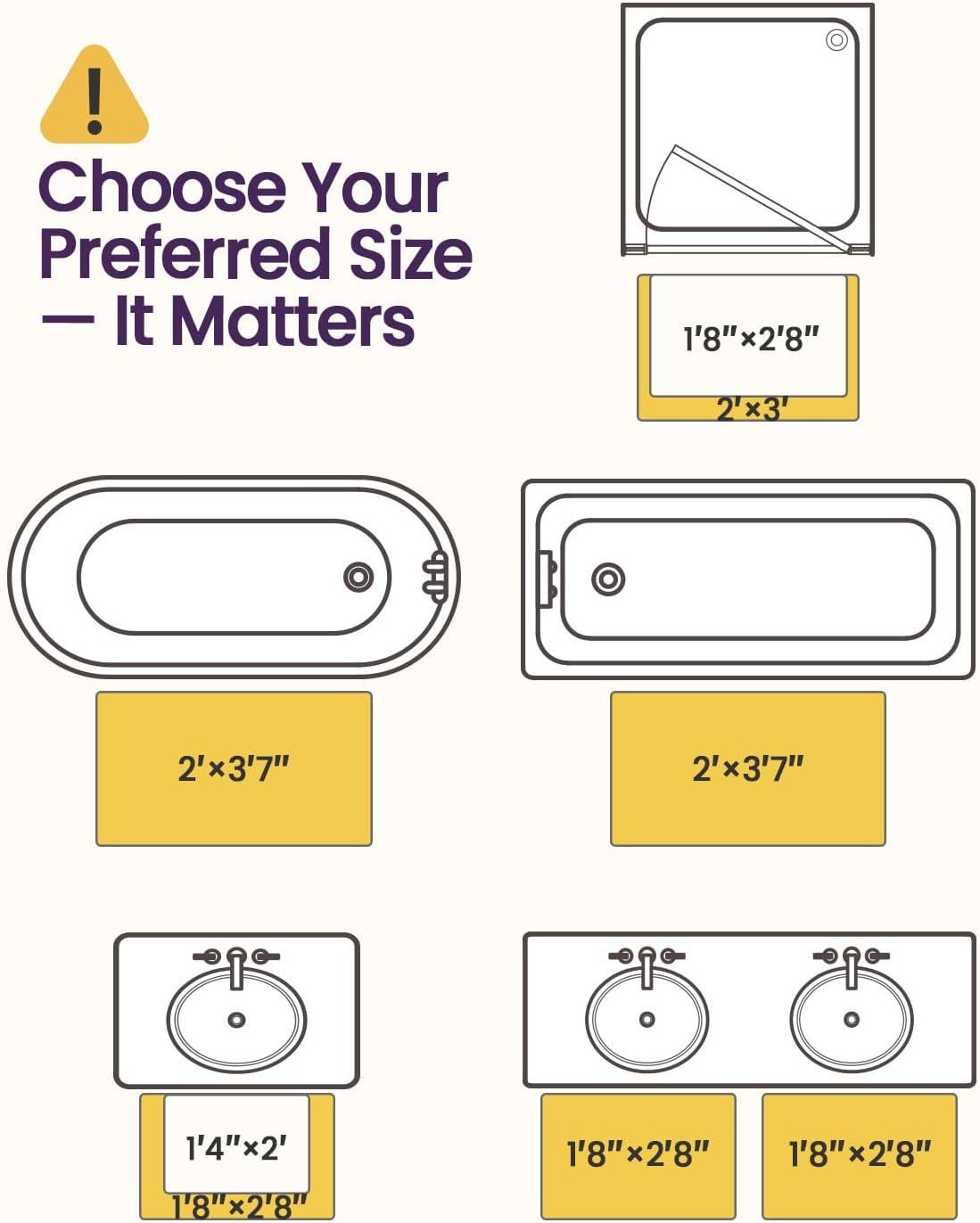 Smiry Microfiber Bathroom Rugs, 16"x24" Soft and Absorbent Bath Rugs, Non-Slip Machine Wash bath mats, Beige