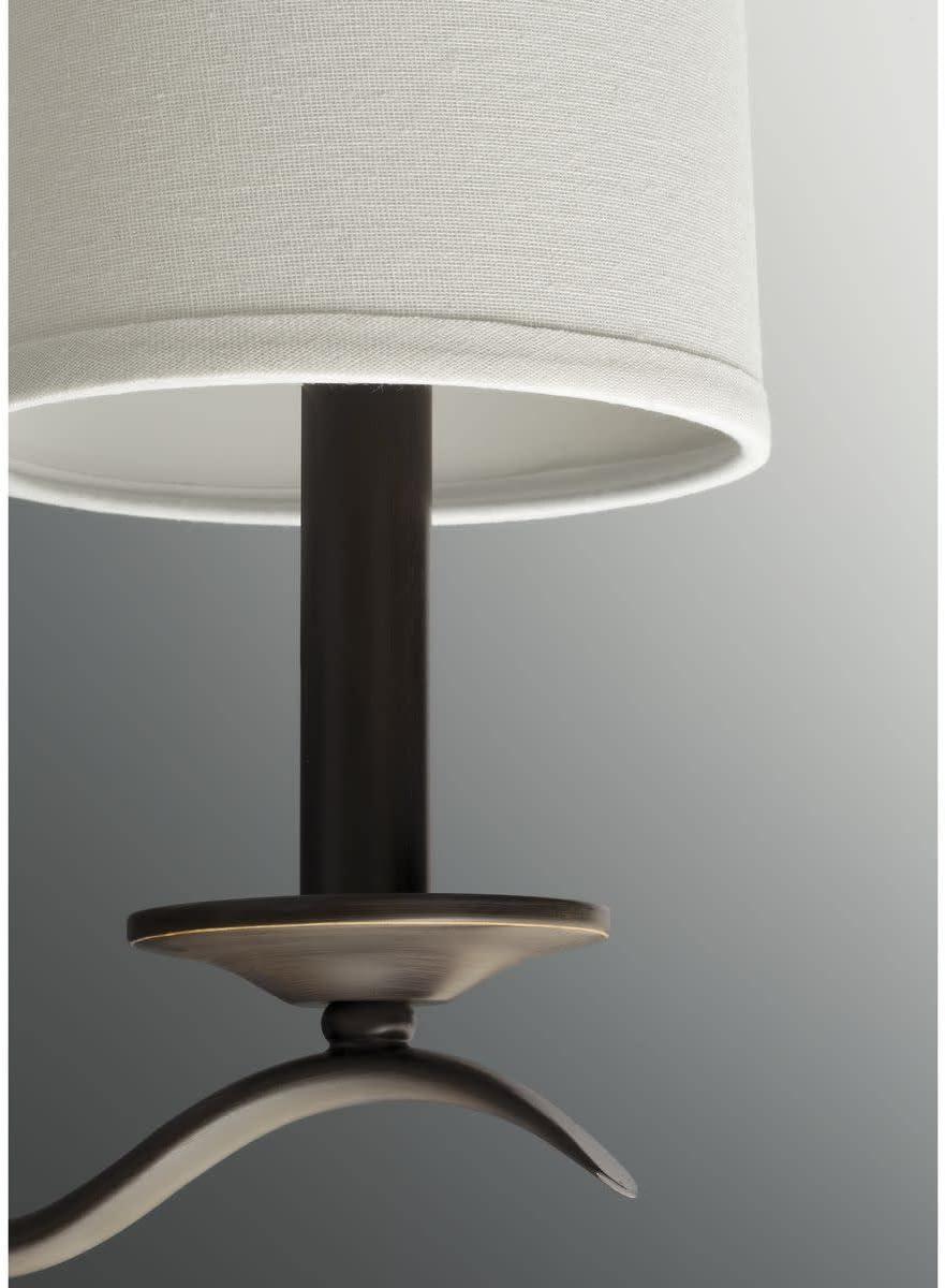 Progress Lighting Inspire 3-Light Inverted Pendant, Brushed Nickel, Off-White Linen Shade