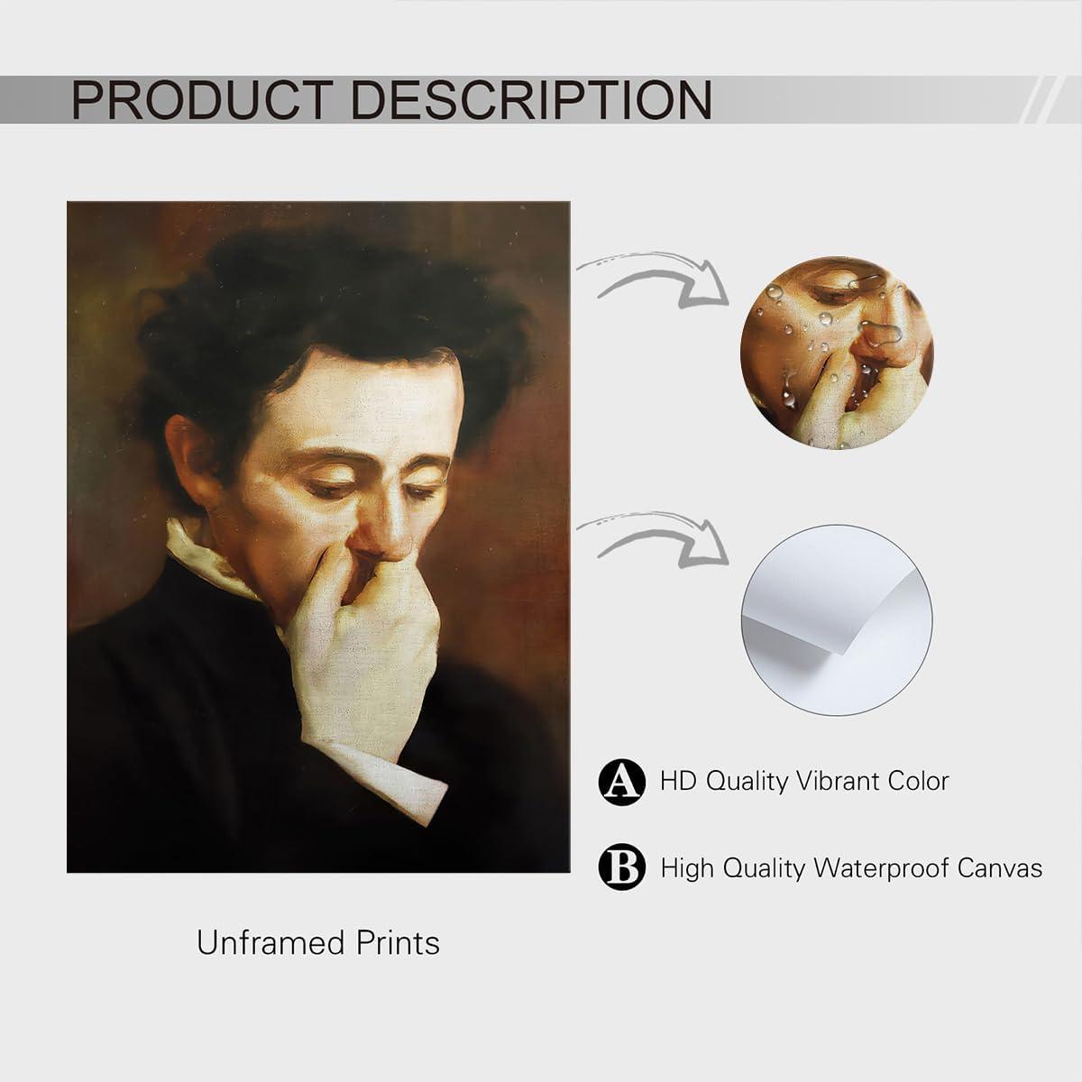 JDNWKBBS Funny Bathroom Canvas Wall Art Humorous Classical Oil Painting Man Covering Nose Posters Vintage Toilet Pictures Prints Rustic Farmhouse Wall Decor for Bathroom Restroom 12x16in Unframed